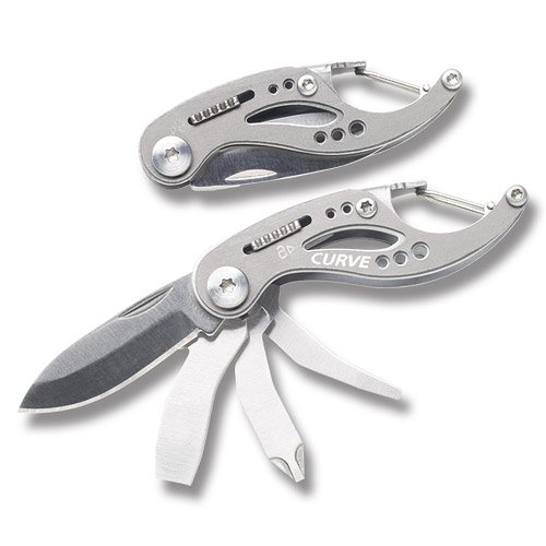 Gerber Curve Keychain Tool with Stainless Steel Handles and Blade G0206 View 1