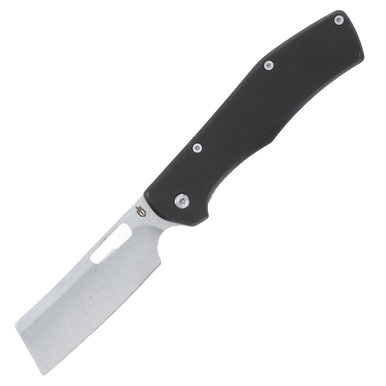 Gerber Flatiron Folding Knife Dark Gray 3.6in Plain Stonewash Cleaver G1494 View 1