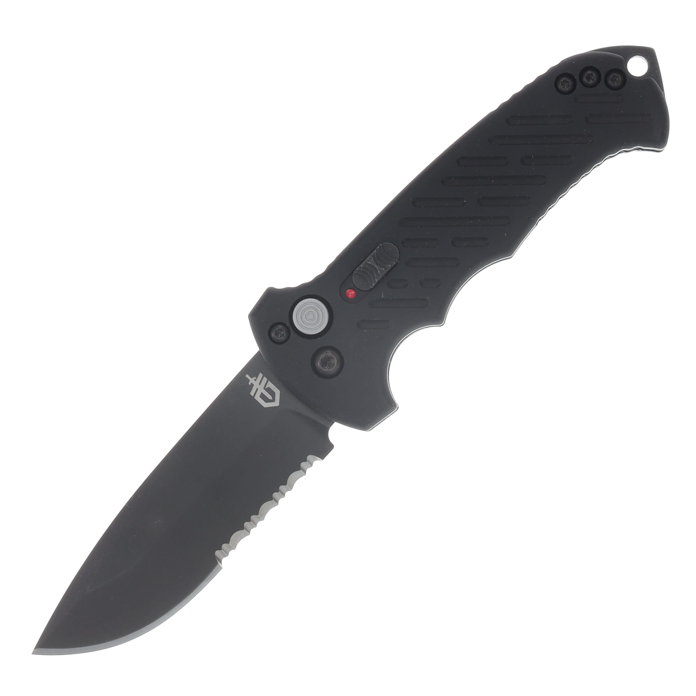 Gerber 06 Auto Blackout Partially Serrated AUG377 View 1