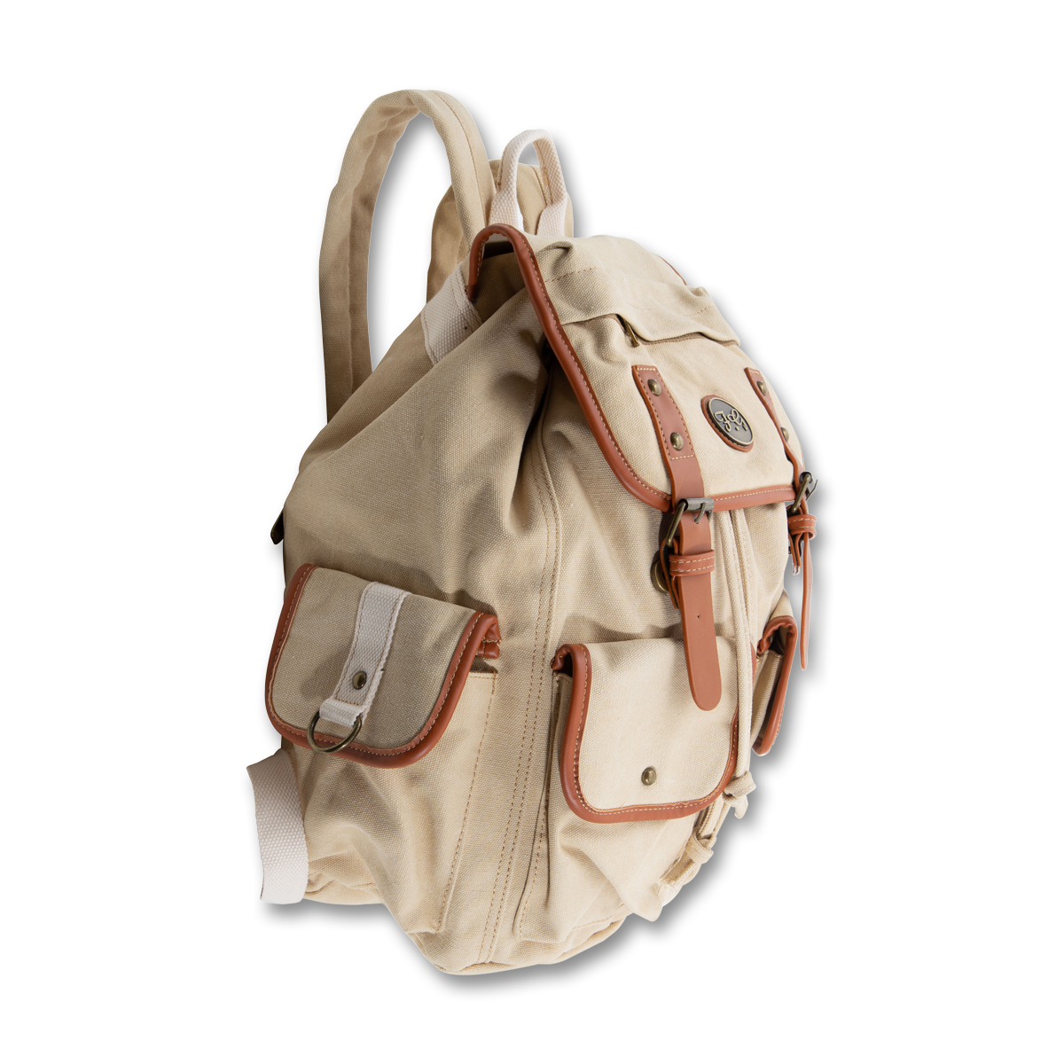 Fabi Concealed Carry Cream Canvas Backpack SM3958 View 2