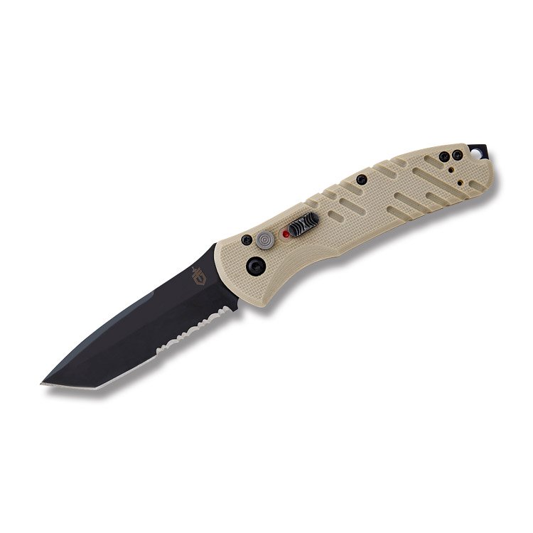 Gerber Propel Downrange OTS Automatic Knife - 3.5in Black Tanto S/E Partially Serrated AUG717 View 1