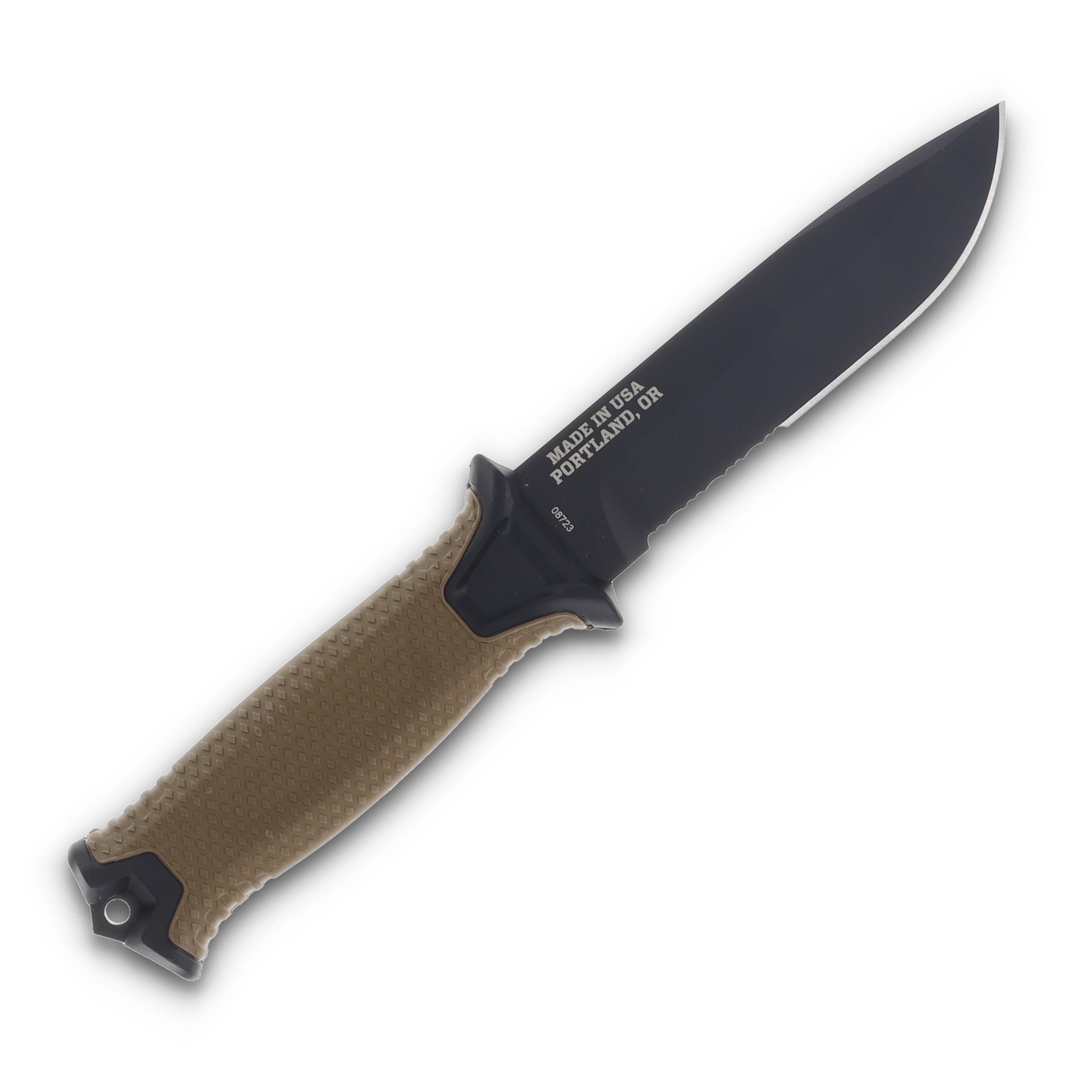 Gerber StrongArm Fixed Blade Knife Coyote Brown Partially Serrated G1059 View 3