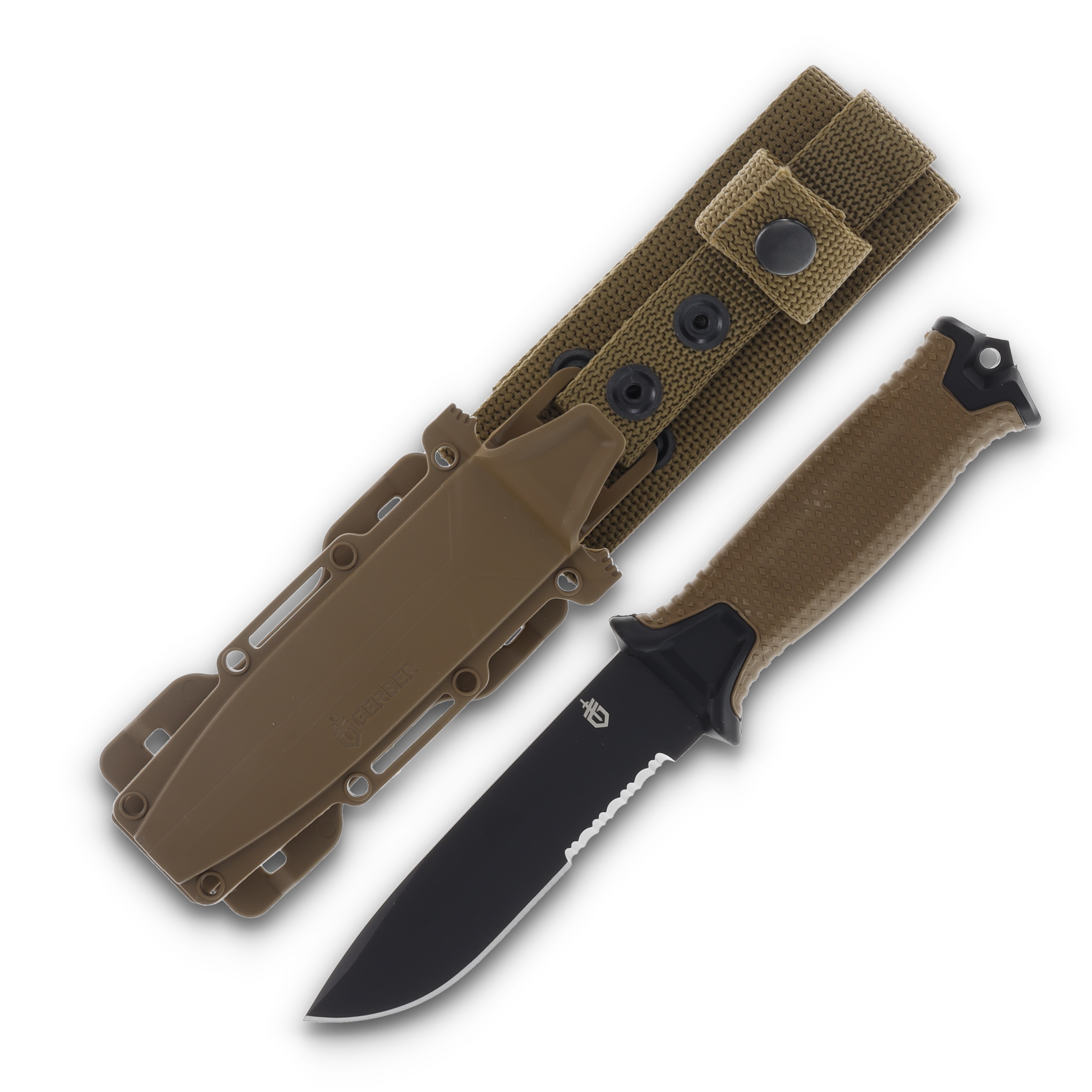 Gerber StrongArm Fixed Blade Knife Coyote Brown Partially Serrated G1059 View 1