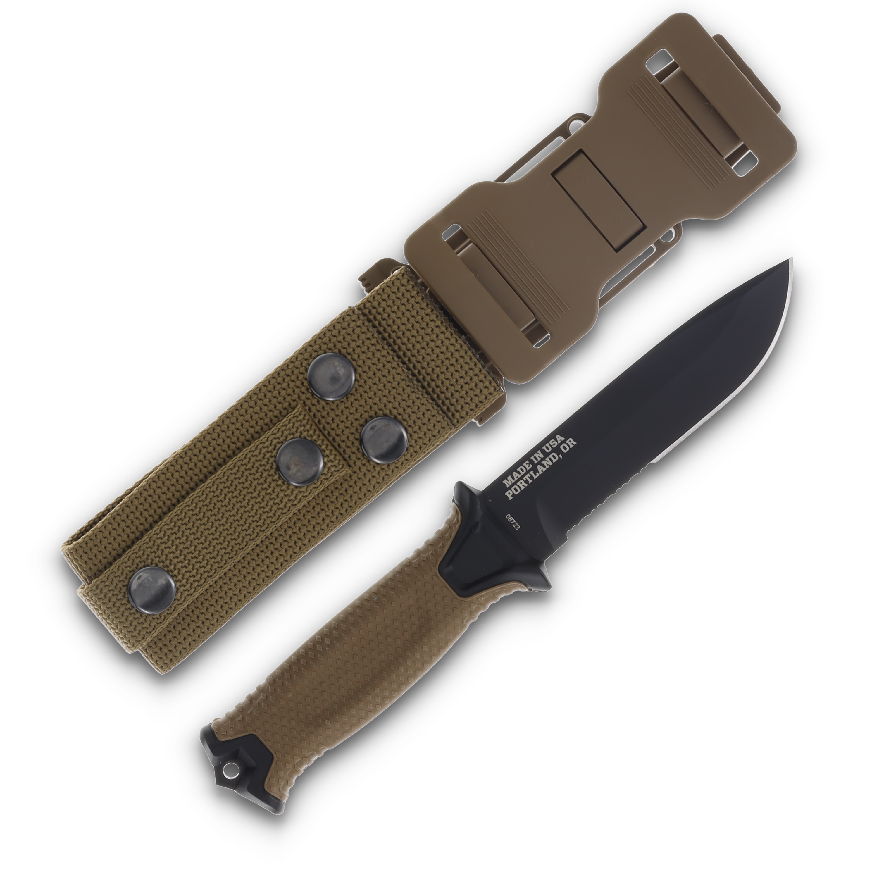 Gerber StrongArm Fixed Blade Knife Coyote Brown Partially Serrated G1059 View 2