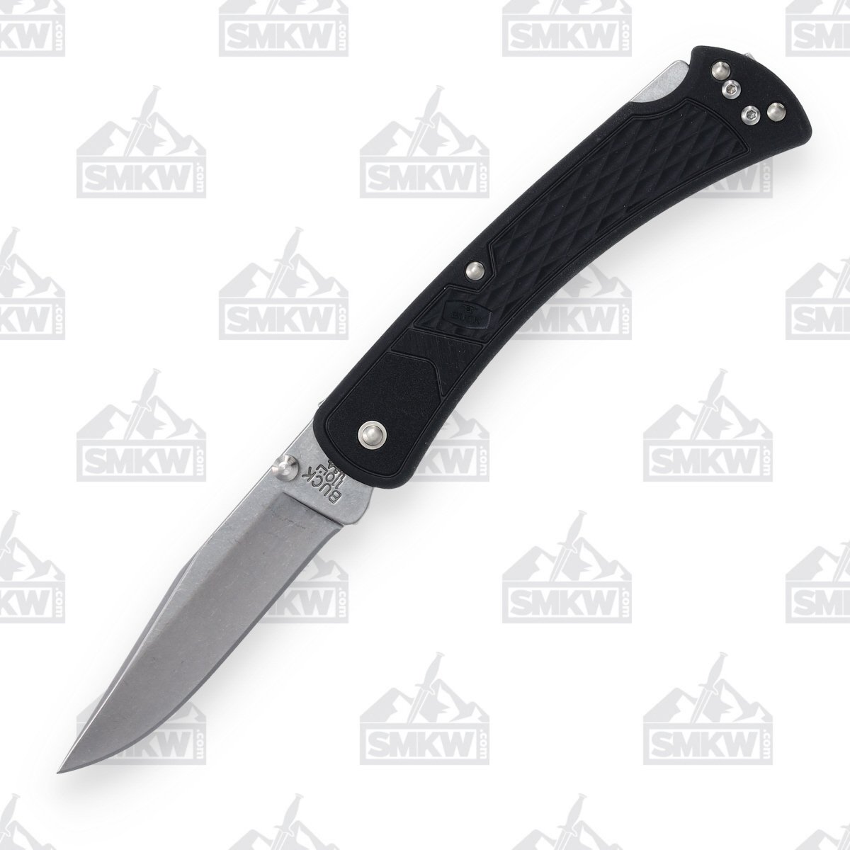 Buck 110 Slim Select Folding Knife Black GFN 3.75in Satin Clip Point BU11878 View 1
