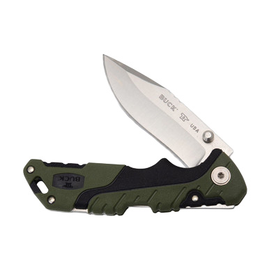 Buck 661 Small Pursuit Green Folding Knife 3in Satin Drop Point Blade BU11893 View 2