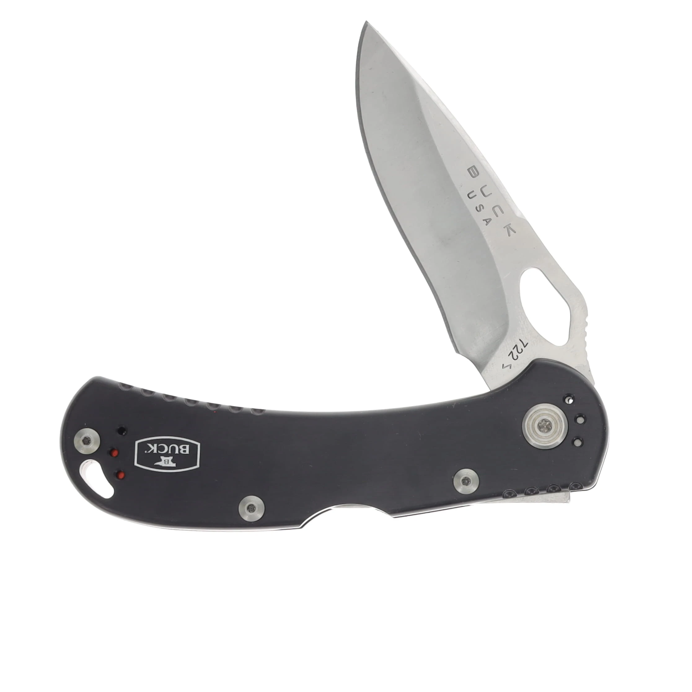 Buck Spitfire Folding Knife Black Aluminum 3.25in Satin Drop Point Blade BU12237 View 3