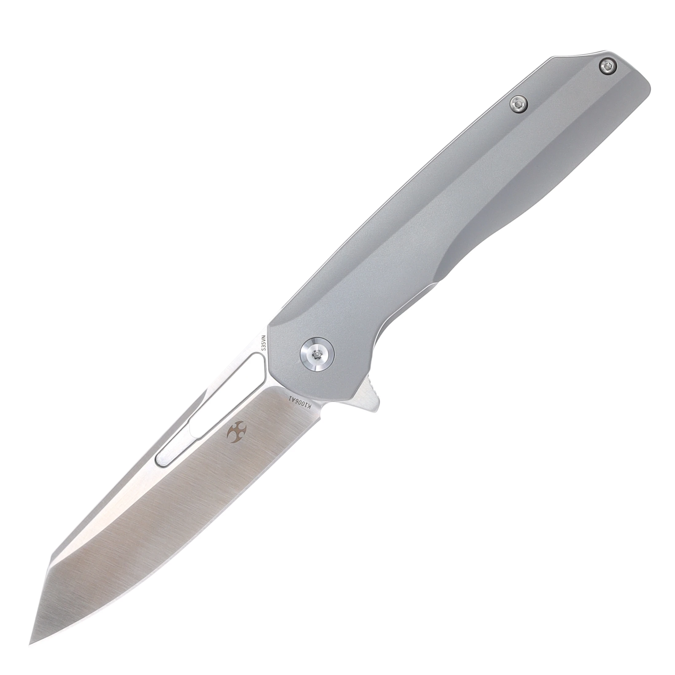 Kansept Shard Folding Knife Titanium 3.5in Satin Reverse Tanto Blade K1006A1 View 1