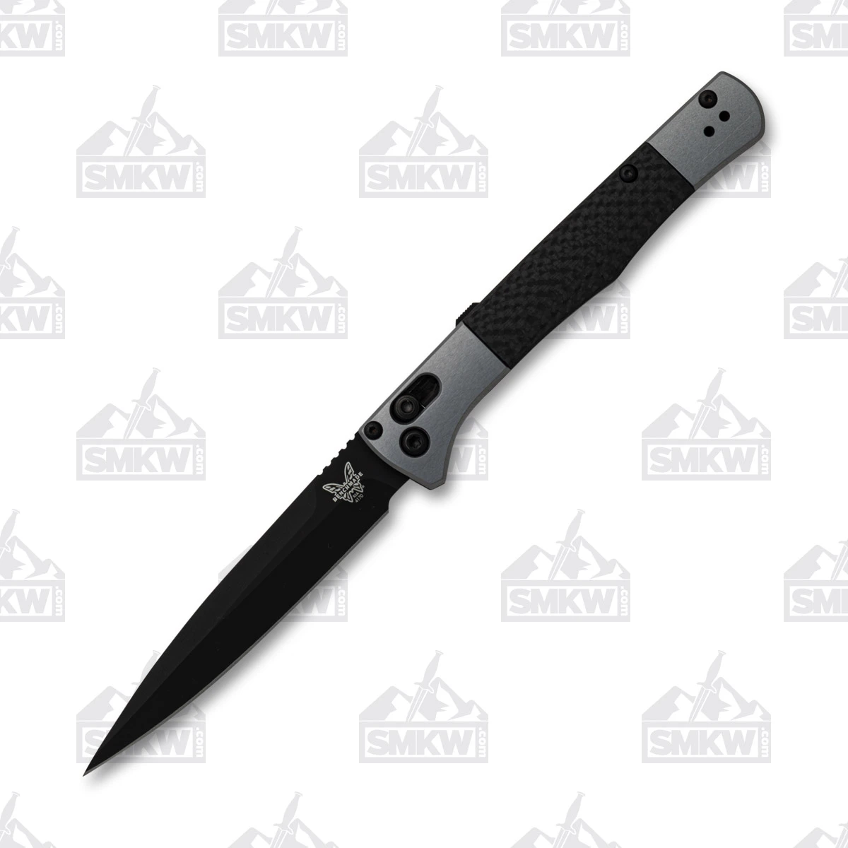 Benchmade 4170BK Fact Auto OTS Folding Knife Black - 3.95in Black DLC Spear Point S/E Plain AUBM4170BK View 2
