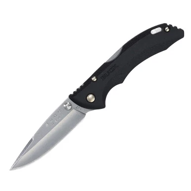 Buck 284 Bantam BBW Folding Knife Black GRN 2.75in Plain Satin Blade View 2