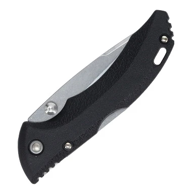 Buck 284 Bantam BBW Folding Knife Black GRN 2.75in Plain Satin Blade View 4