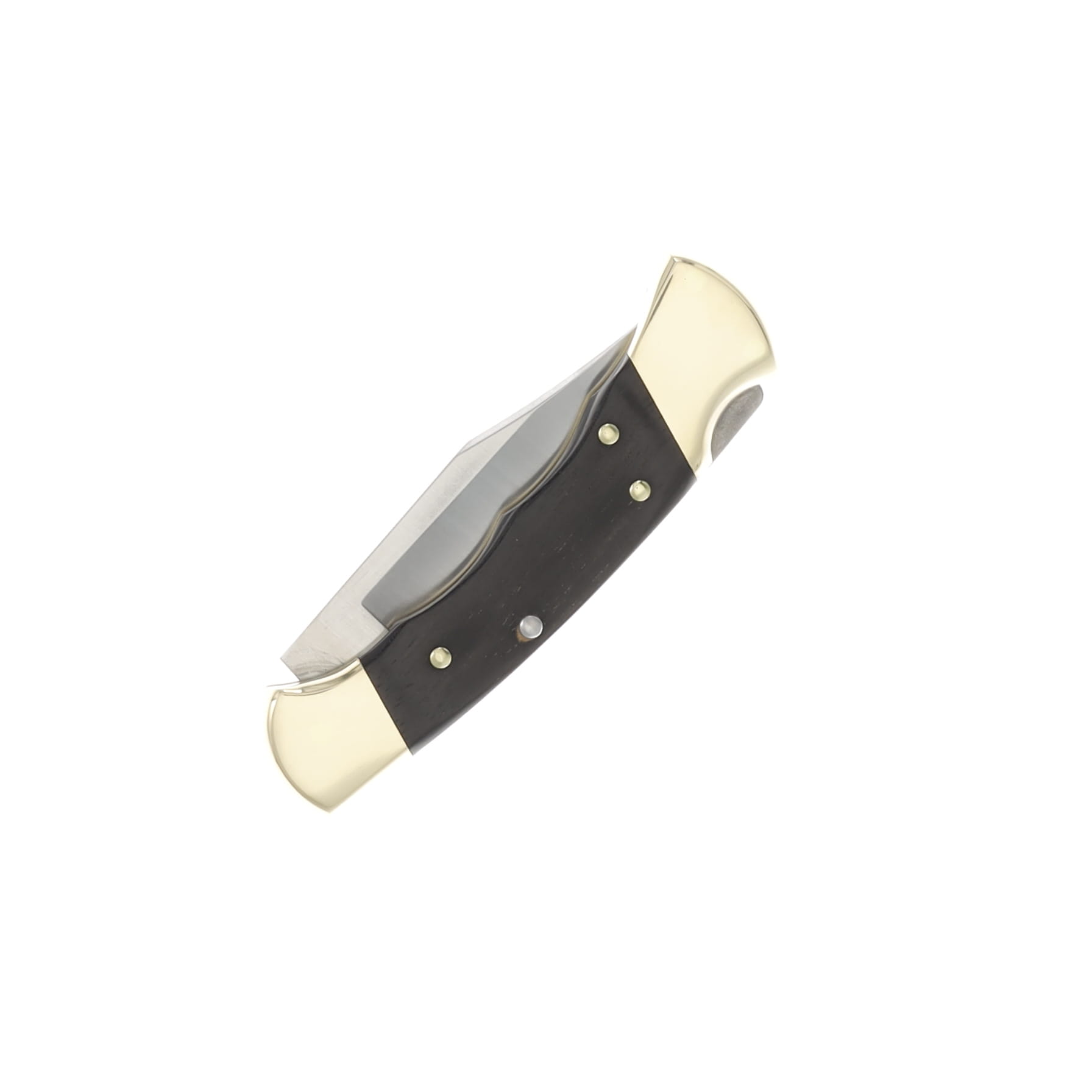 Buck 112 Ranger Folding Knife Finger Grooved Ebony Wood Handle 420HC Blade BU450 View 4