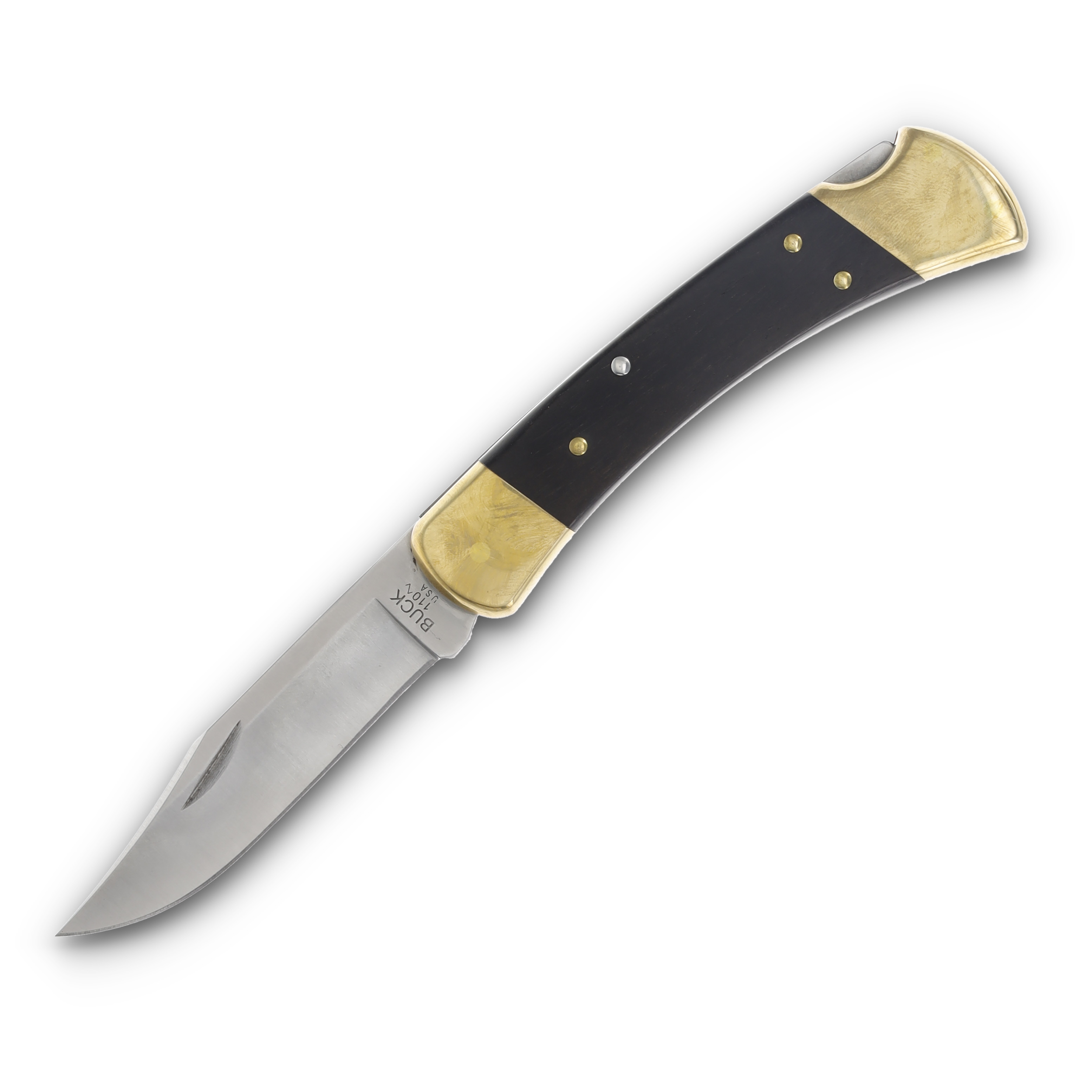 Buck 110 Folding Hunter Knife Ebony Wood BU381 View 3