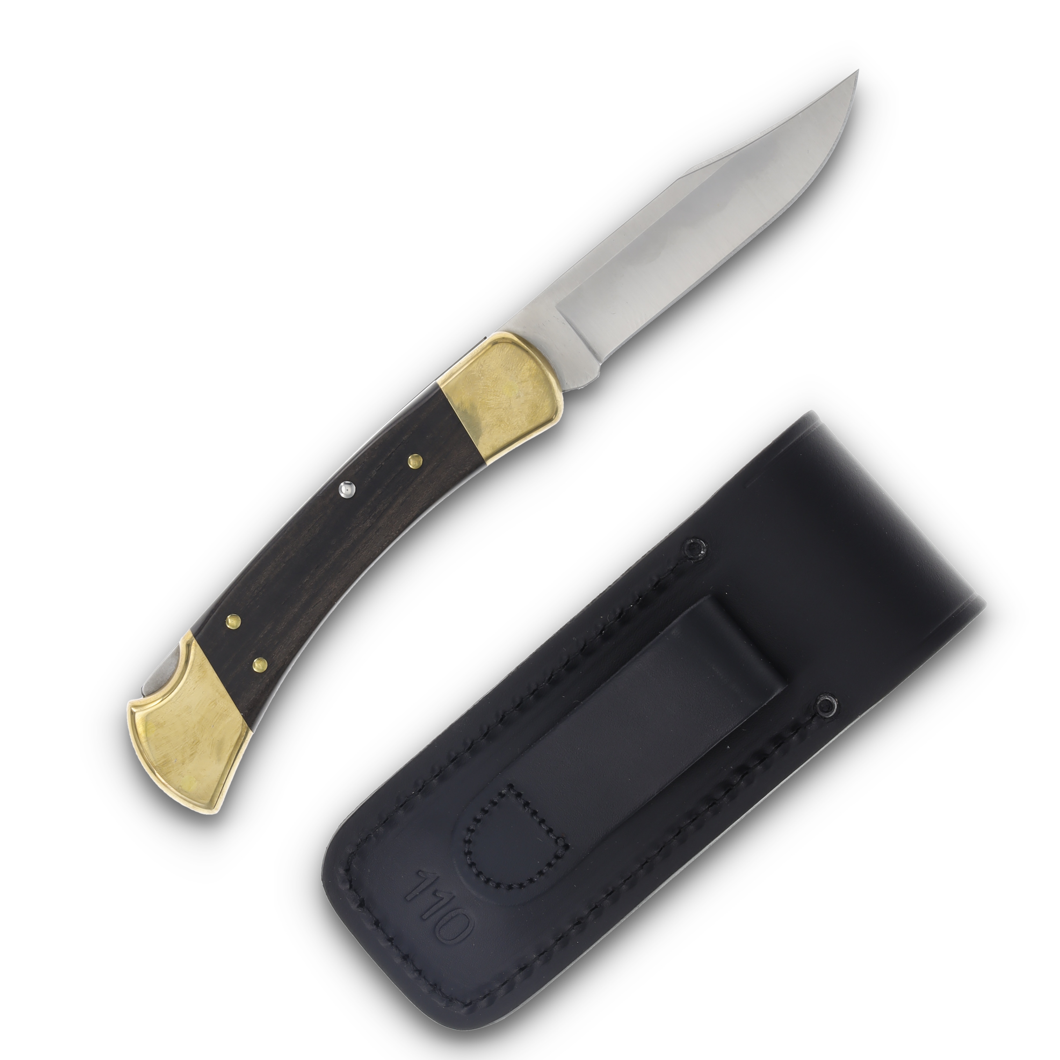 Buck 110 Folding Hunter Knife Ebony Wood BU381 View 2