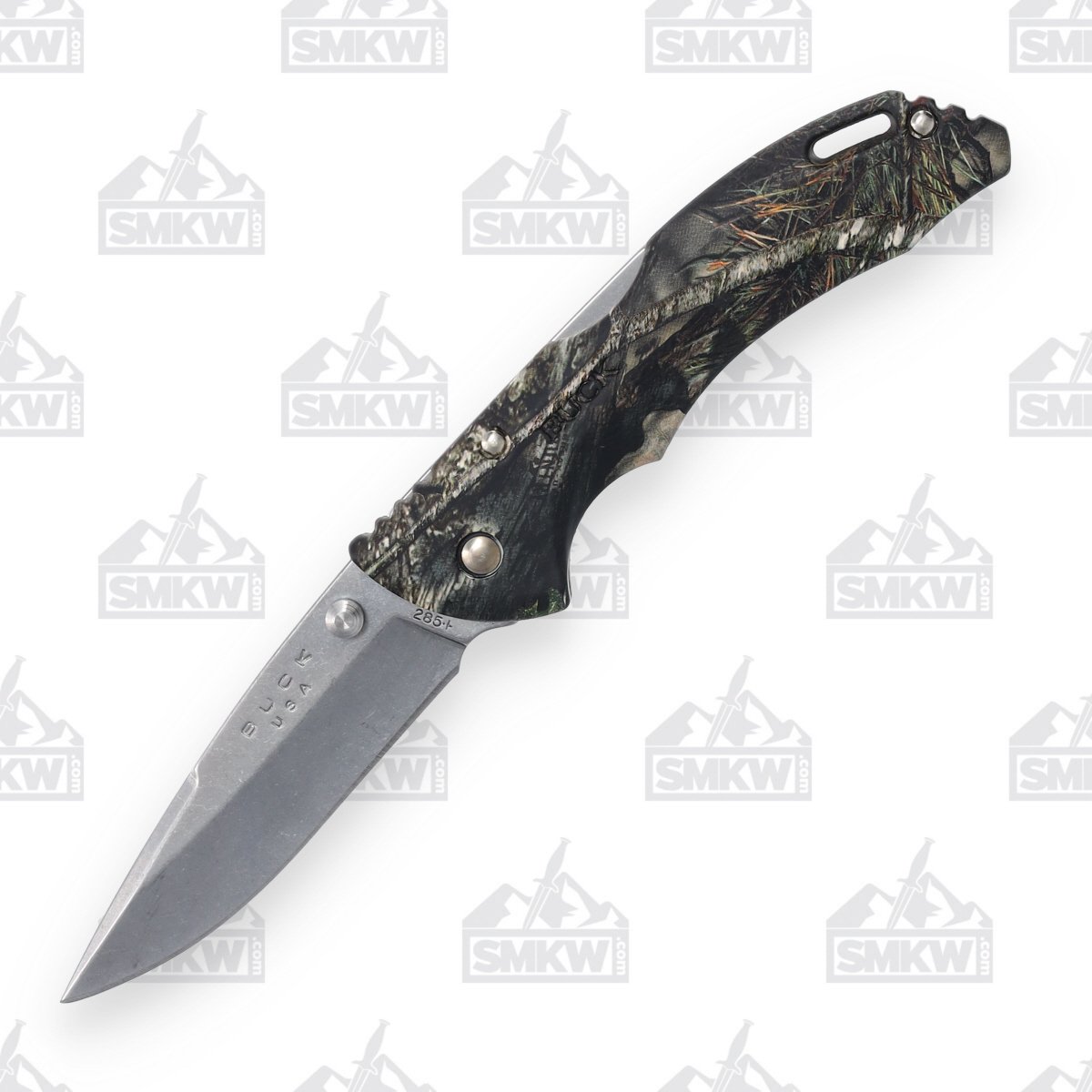 Buck 285 Bantam BLW Mossy Oak Country Camo 3.12in Plain Satin Drop Point BU10610 View 1