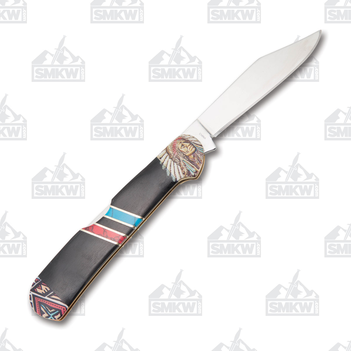 Frost Silverhorse Stoneworks Wild West Colorado Midlock Folding Knife FRSHS151BRB View 3