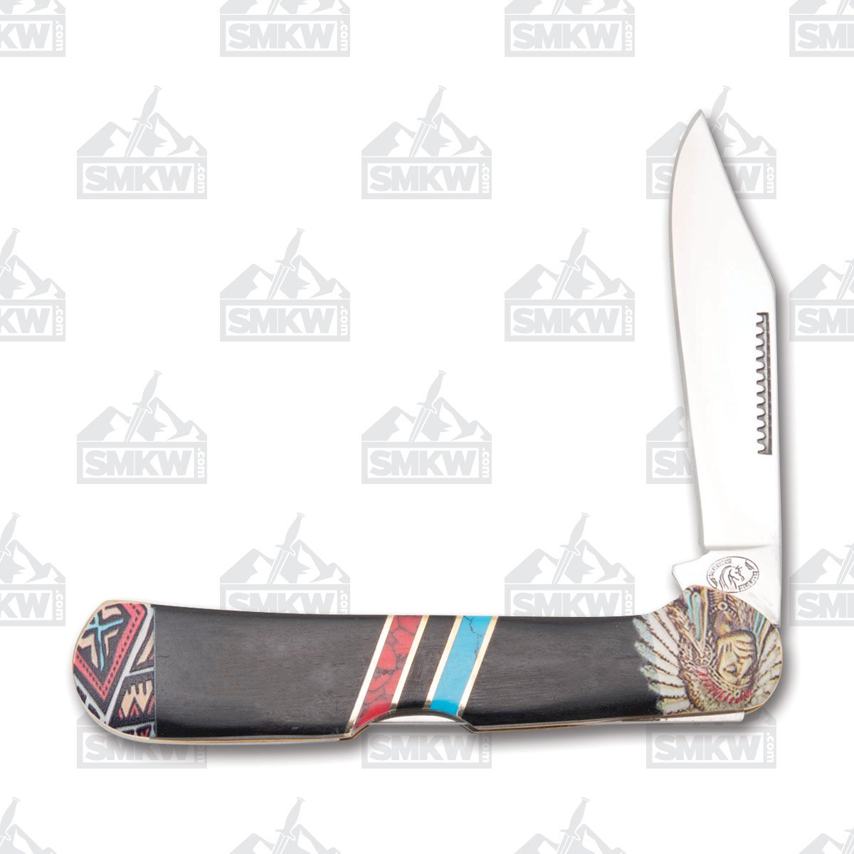Frost Silverhorse Stoneworks Wild West Colorado Midlock Folding Knife FRSHS151BRB View 1