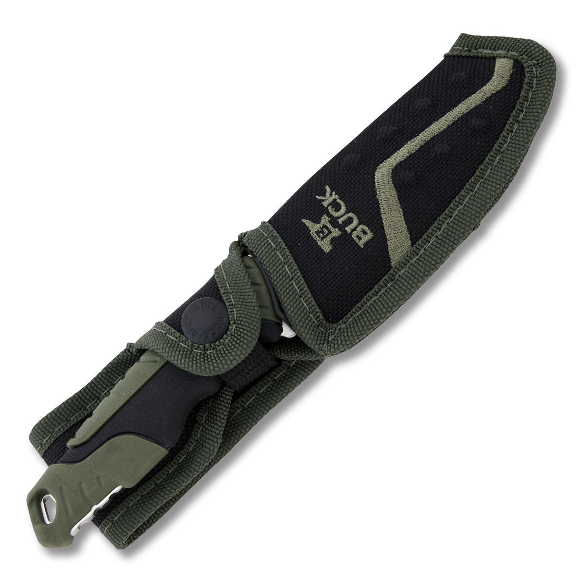 Buck 658 Pursuit Small Green – Black 3.75in Plain Satin Drop Point BU11891 View 5