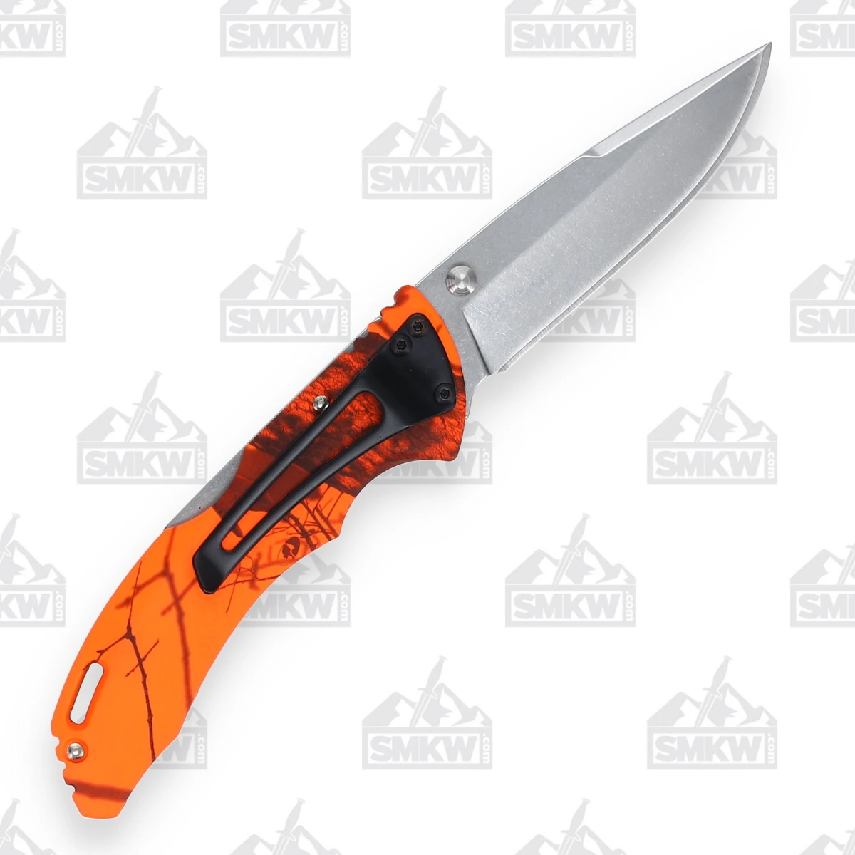 Buck 285 Bantam BLW Blaze Orange Mossy Oak Camo 3.13in Drop Point BU3895 View 3