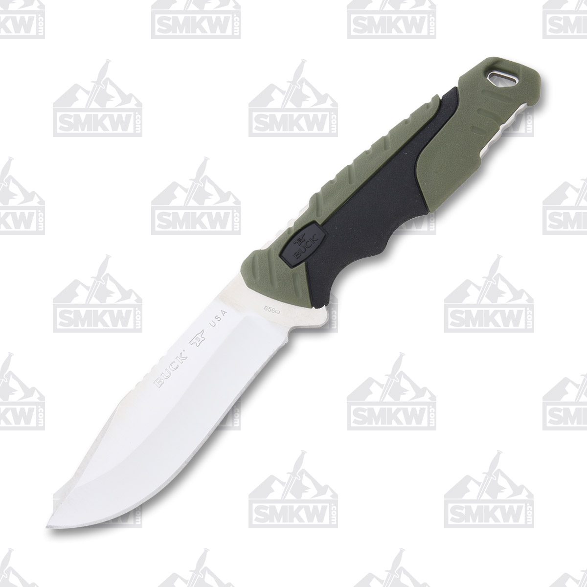 Buck 656 Large Pursuit Green 4.5in Satin Drop Point Fixed Blade Knife BU11889 View 2