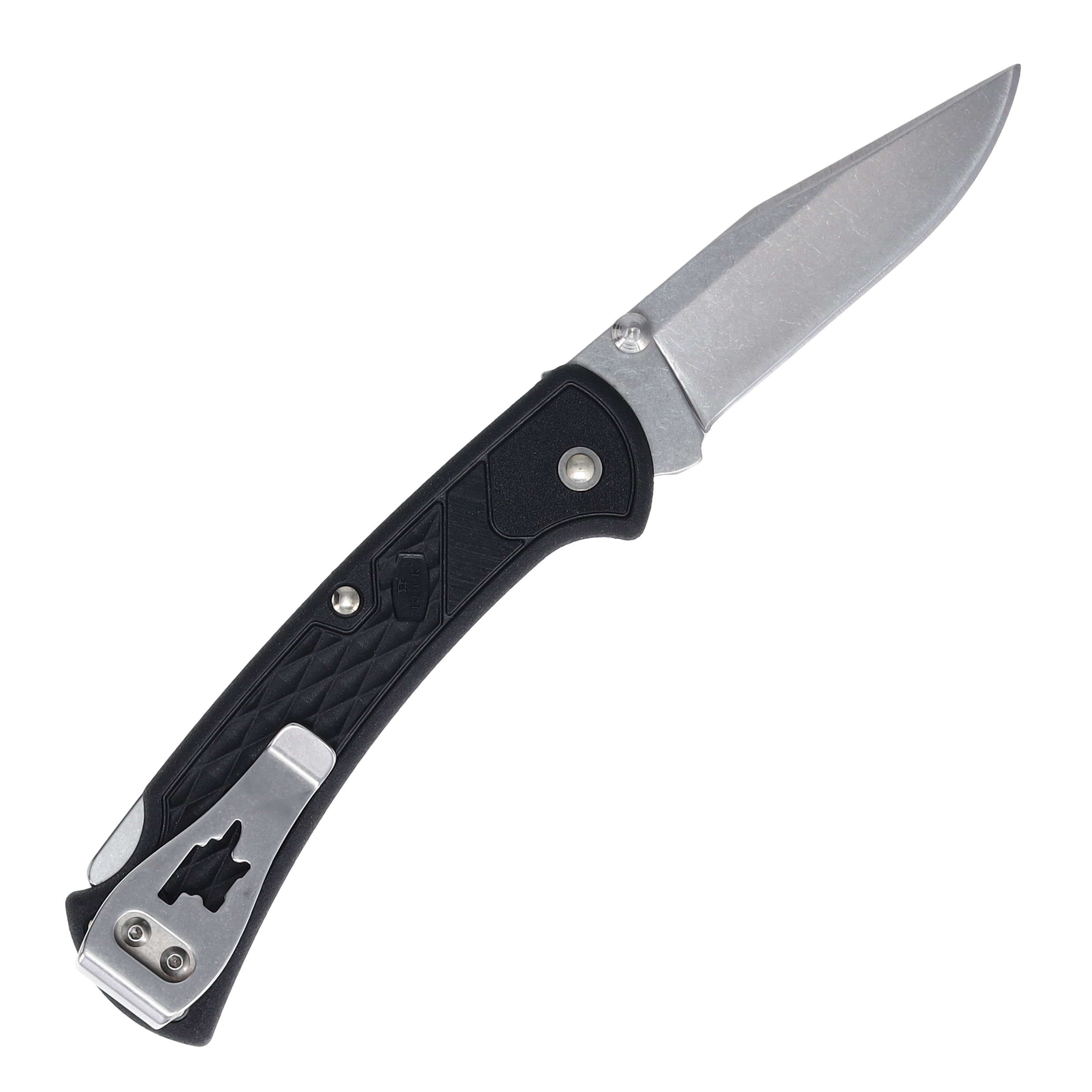 Buck 112 Slim Select Black Folding Knife 3in Plain Clip Point Blade BU11881 View 2