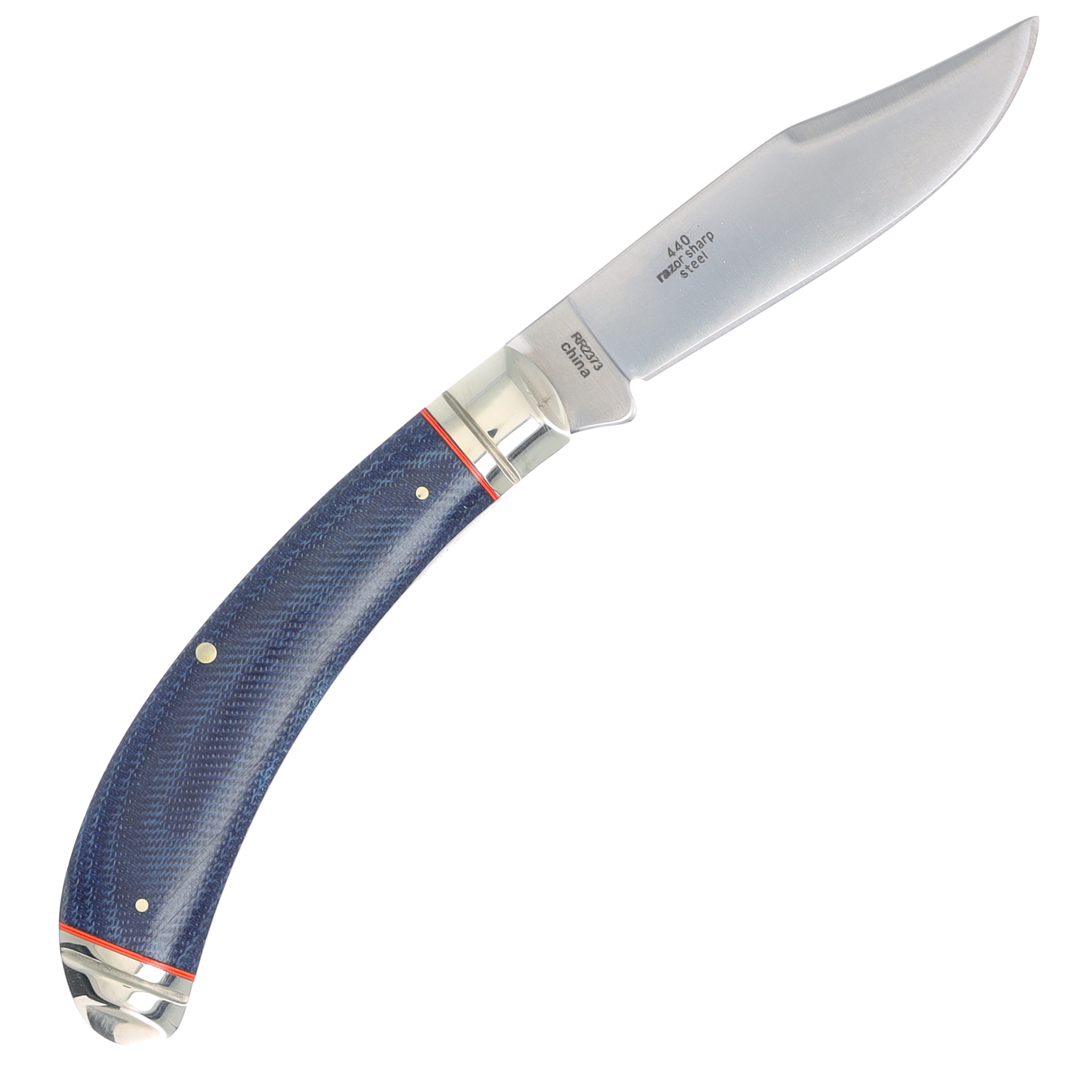 Rough Ryder One Blade Bow Trapper Folding Knife Faded Blue Jeans RR2373 View 4