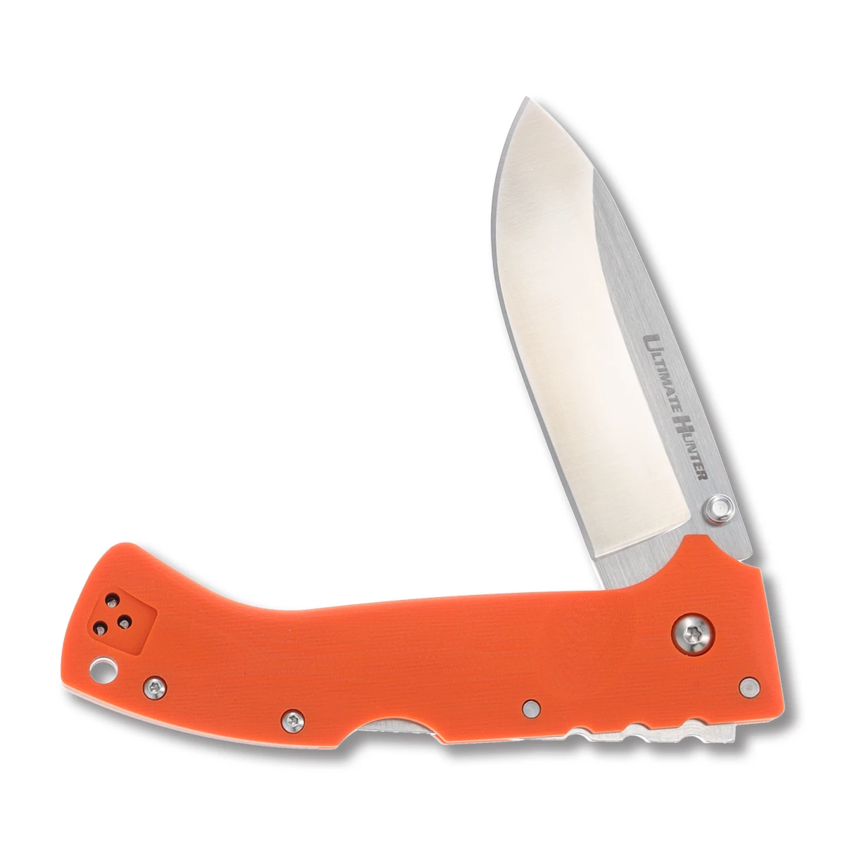 Cold Steel Ultimate Hunter Folding Knife Orange 3.5in Plain Satin Drop Point CS30URY View 3