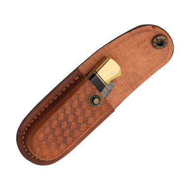 Rite Edge Delamar Folding Knife Horn and Turquoise 3” Plain Clip Point View 4