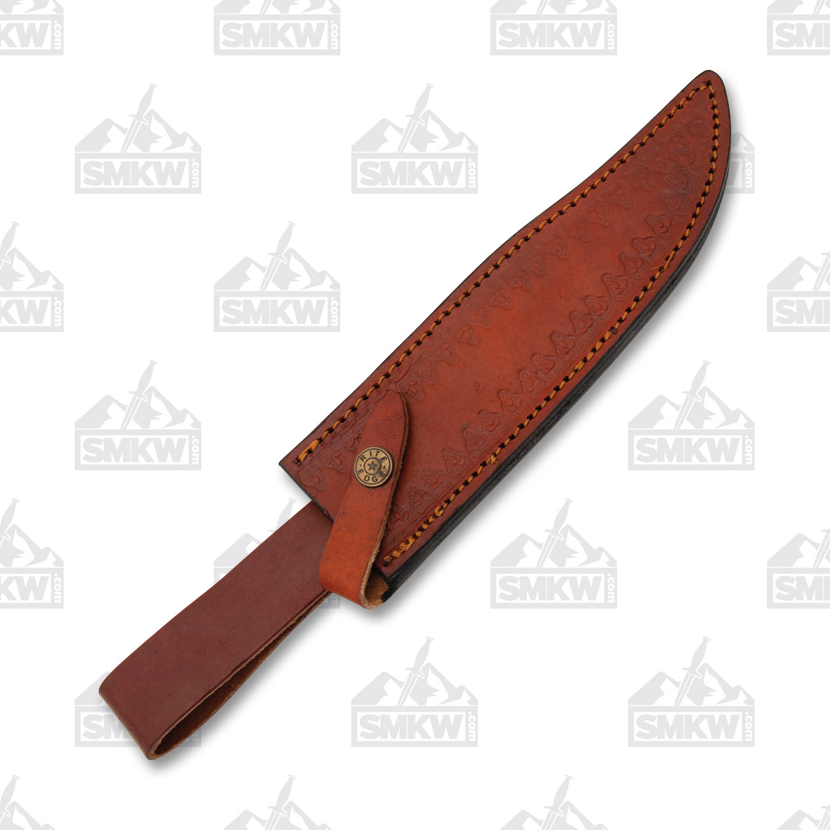 SZCO Supplies 13in Damascus Bowie Burnt Bone-Turquoise Knife DM1256 View 8