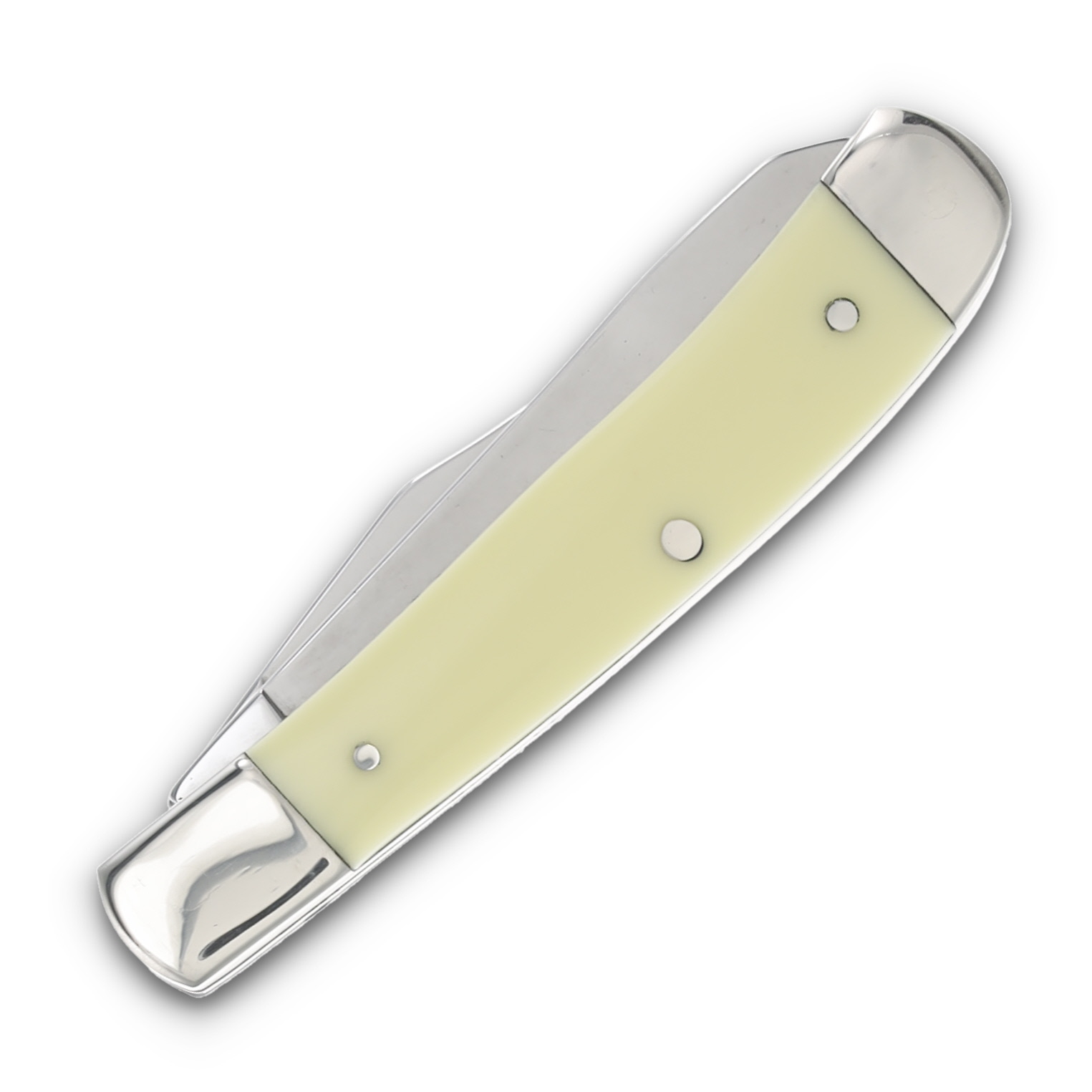 Bear & Son Little Trapper Folding Knife 2in Plain Edge Smooth Yellow Delrin BRC3545 View 4