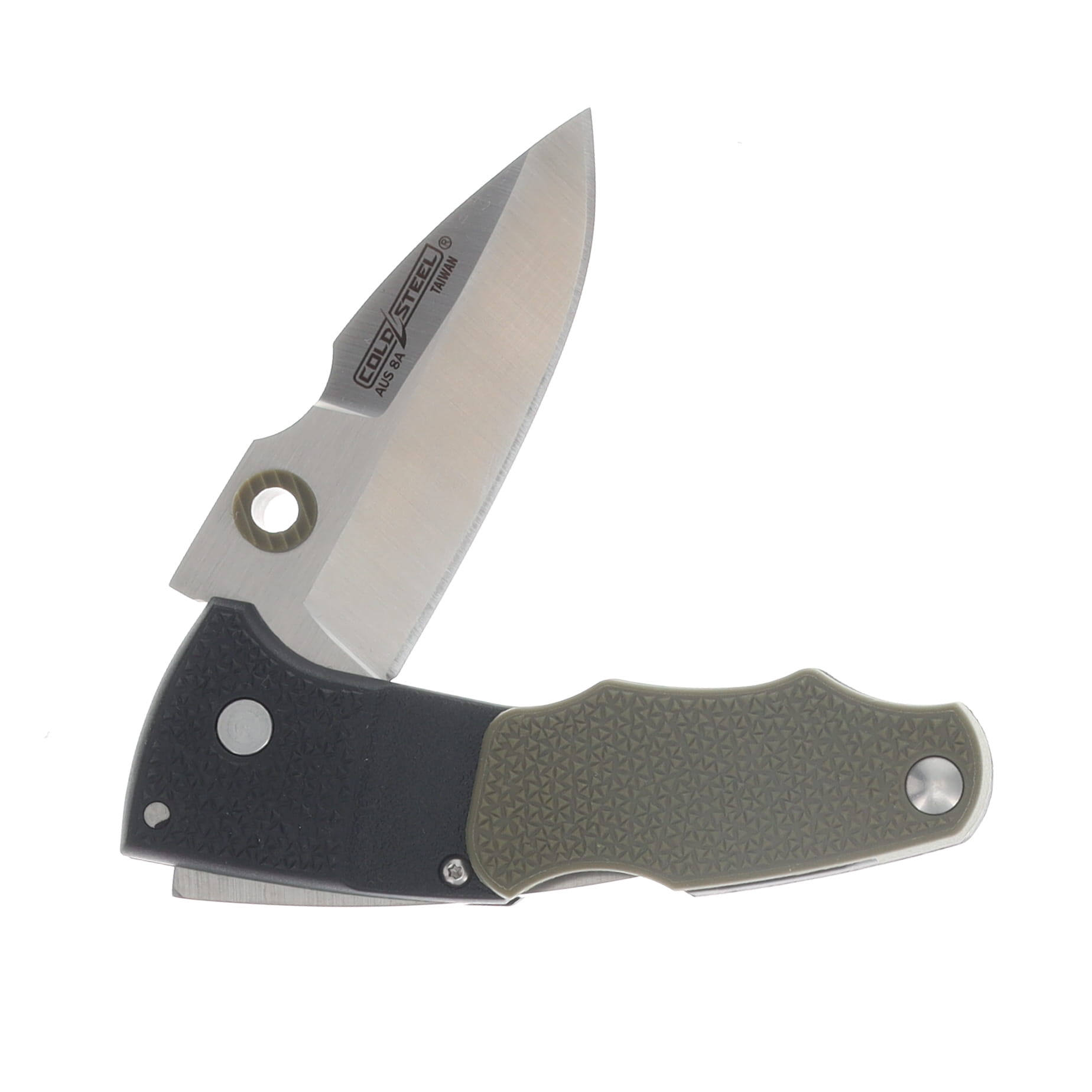 Cold Steel Grik Folding Knife OD Green-Black 3in Plain Satin Drop Point CS28E View 4
