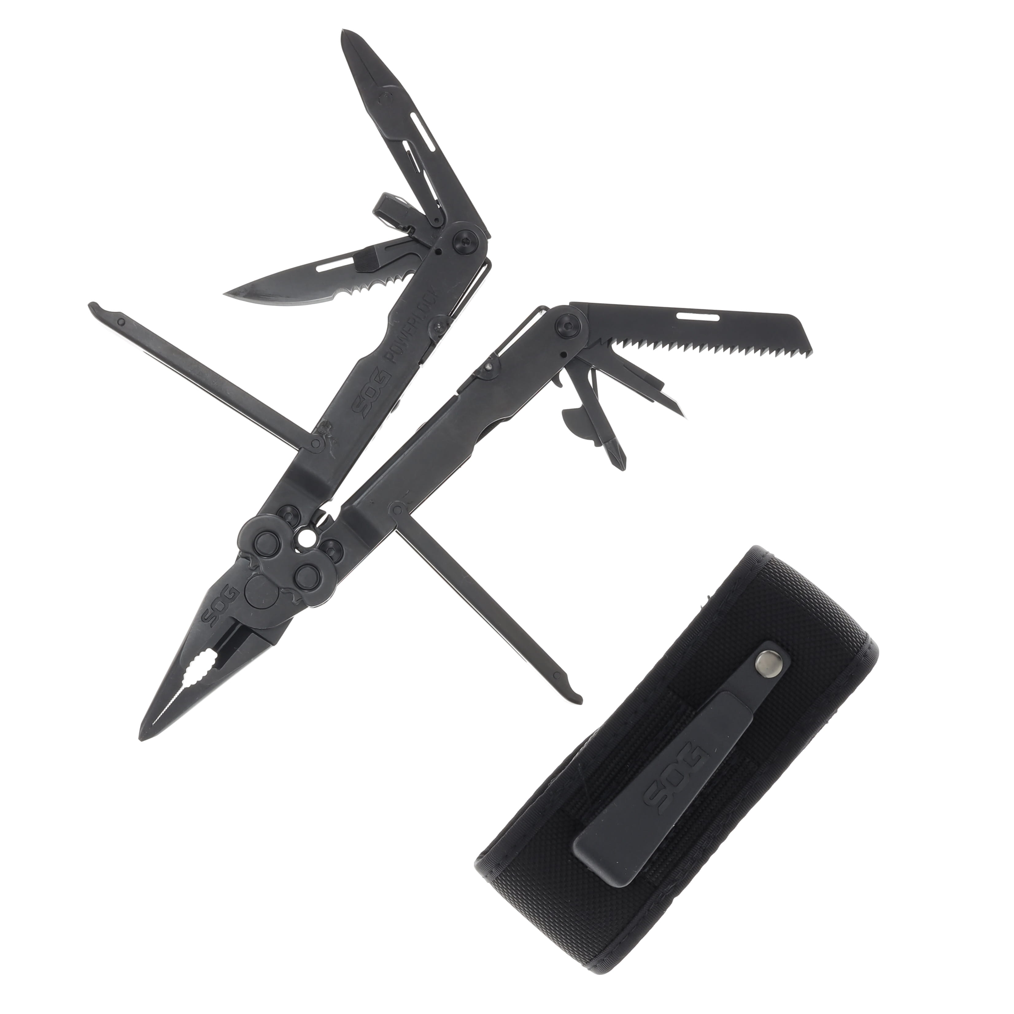 SOG PowerLock MultiTool Black with Nylon Pouch SOGS61B View 2