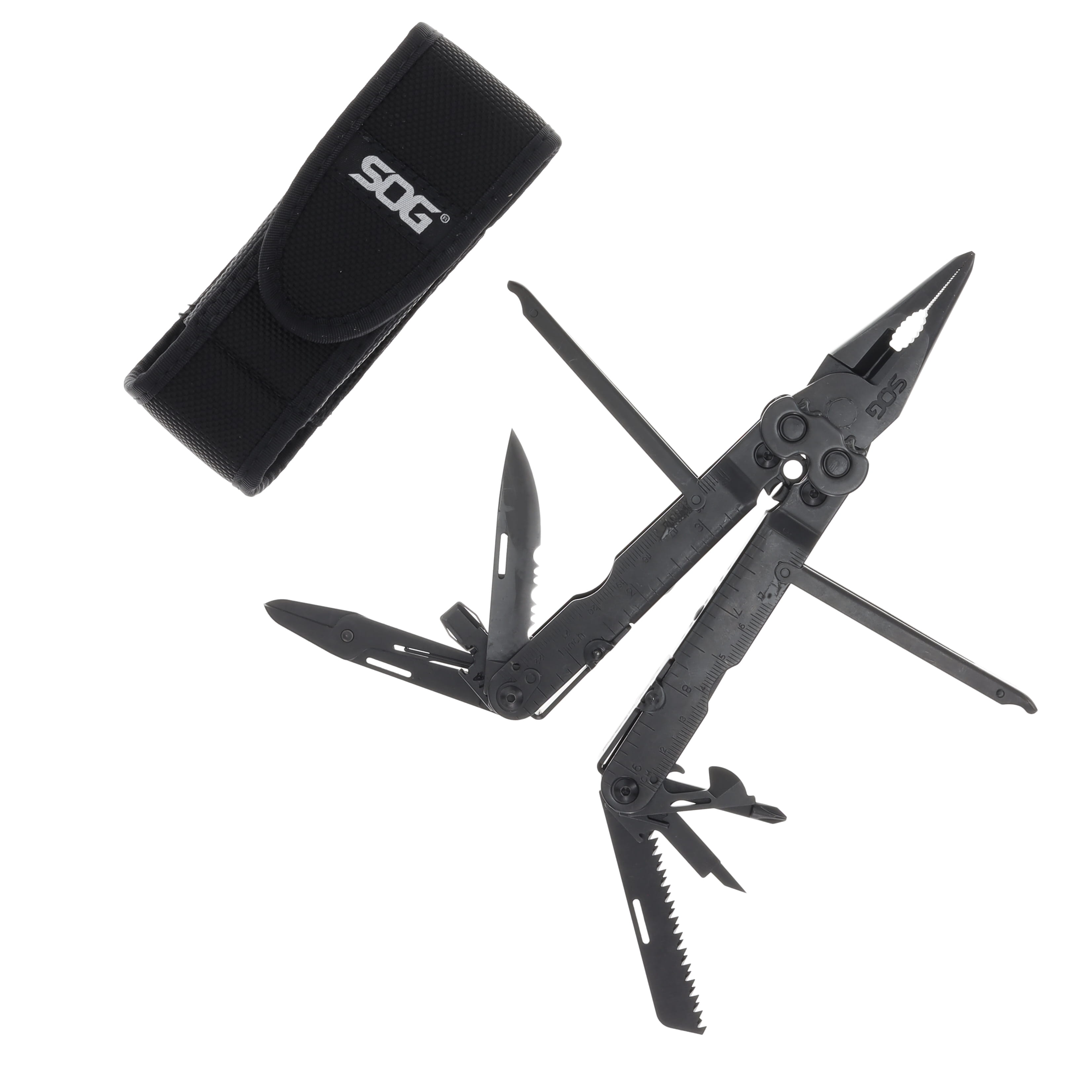 SOG PowerLock MultiTool Black with Nylon Pouch SOGS61B View 1