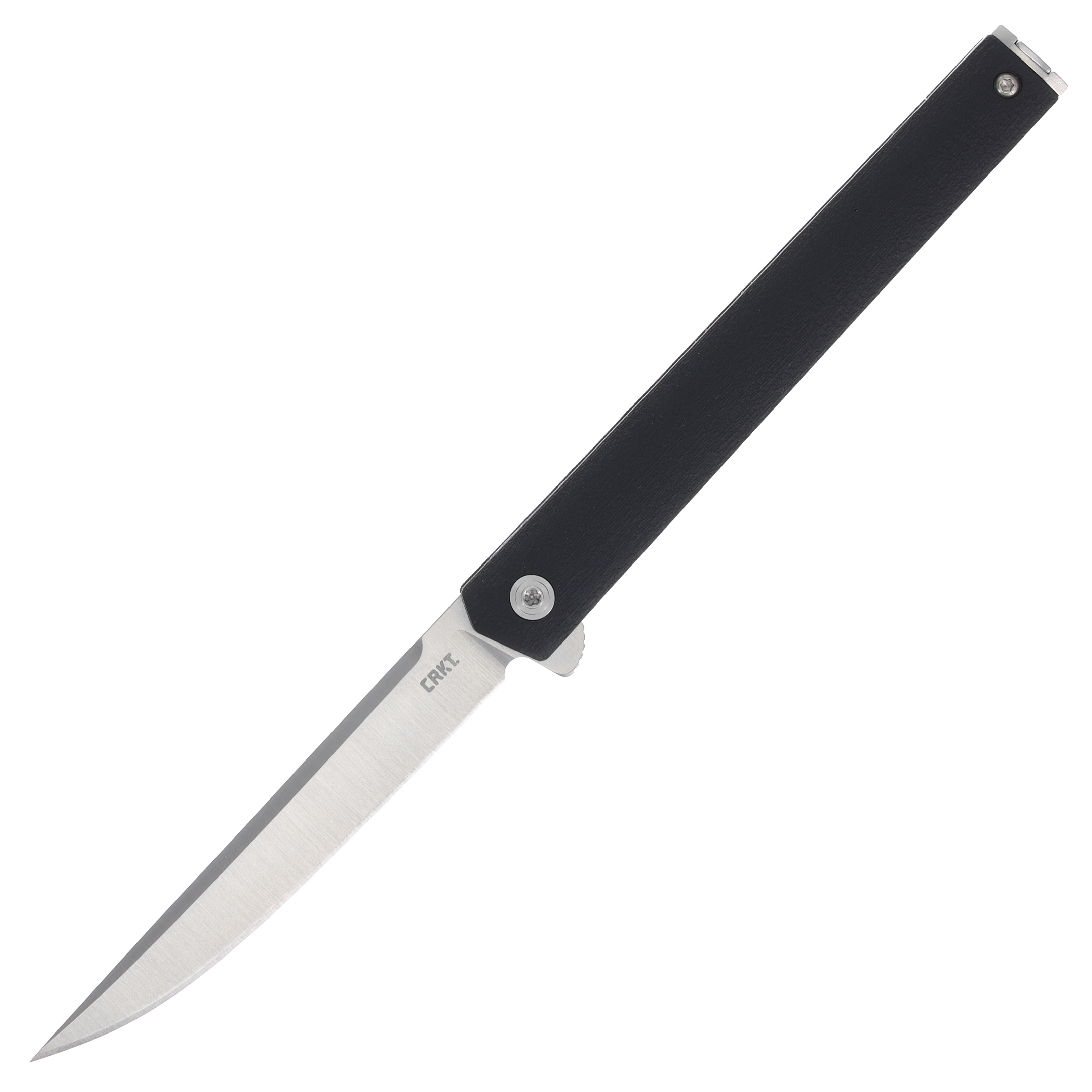 CRKT CEO Flipper Folding Knife 3.35 Inch Plain Satin Drop Point CR7097 View 1