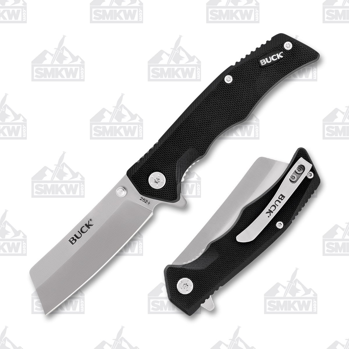 Buck 252 Trunk Linerlock Folding Knife Black G-10 BU13090 View 1
