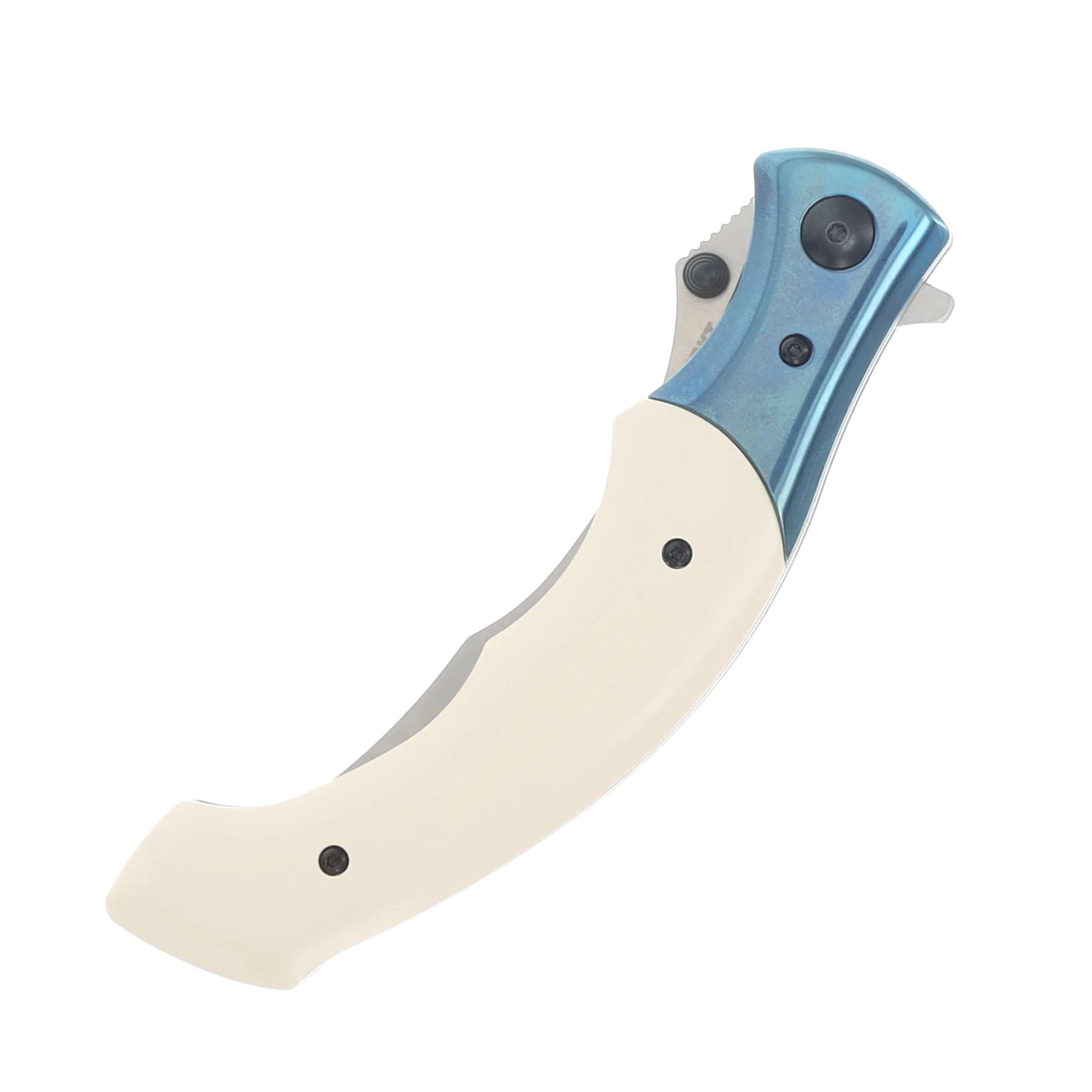 CRKT Ritual Spring Assisted Folding Knife Ivory Blue 4.37in Satin Persian Blade CR7471 View 5