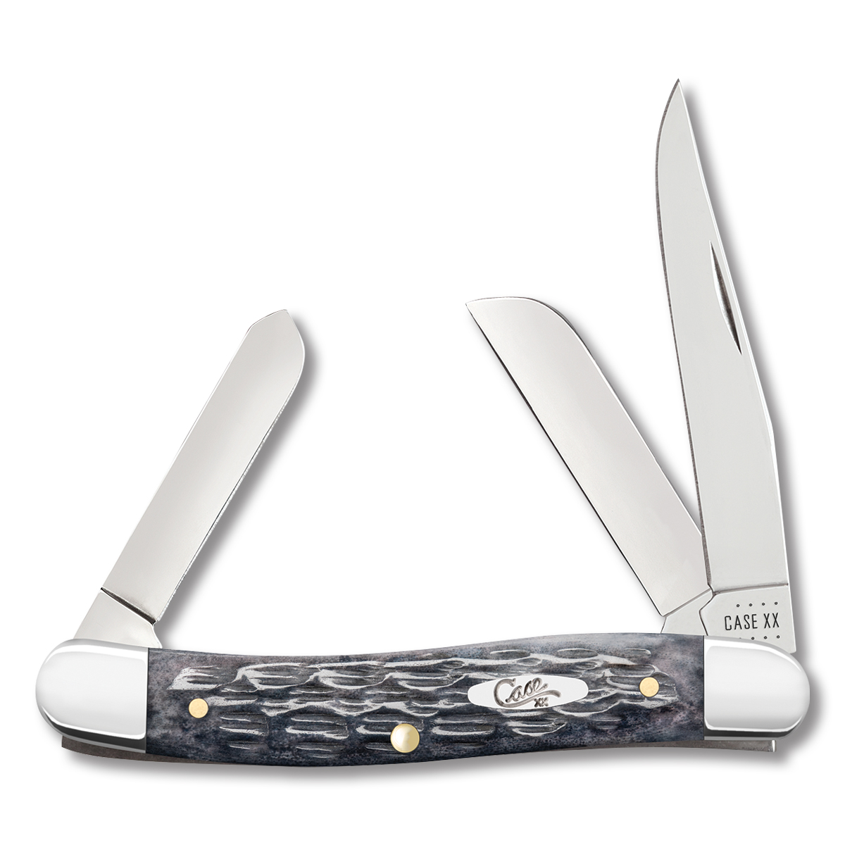 Case XX Carbon Steel Gray Pocket Worn Jigged Bone Medium Stockman CA58413 View 1