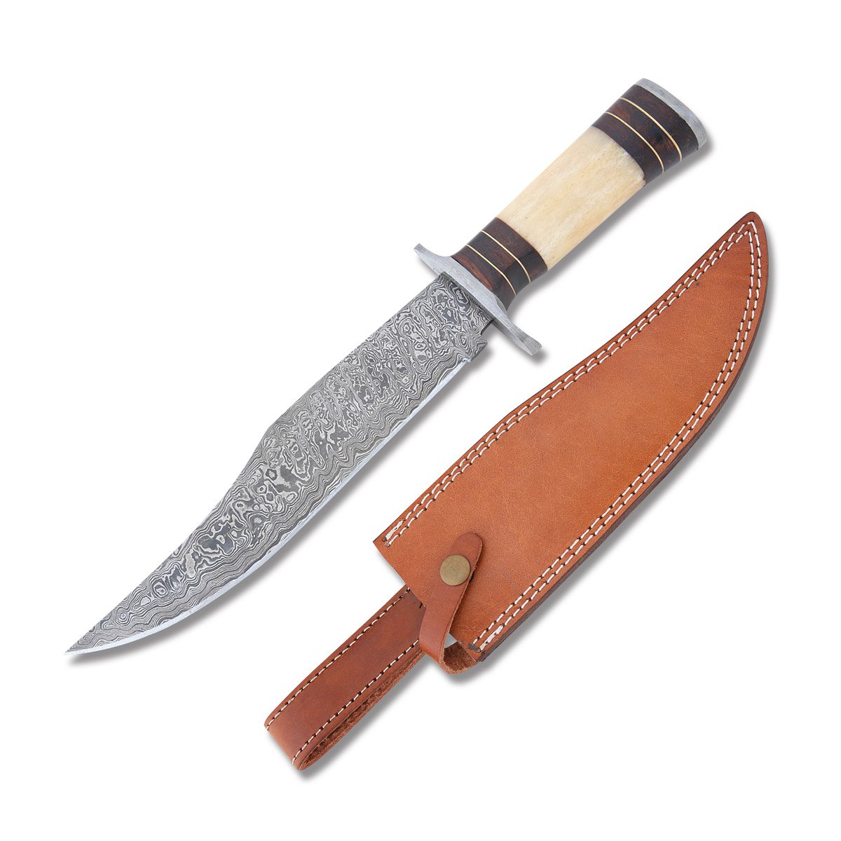 Frost Valley Forge Cutlery  Damascus Steel Walnut & Smooth Bone Skinner FRVFD20WWSB View 1