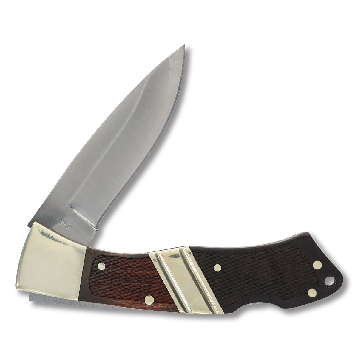 Old Timer Mountain Beaver Senior Folding Knife 3.5in Plain Checkered Wood SC29OT View 3