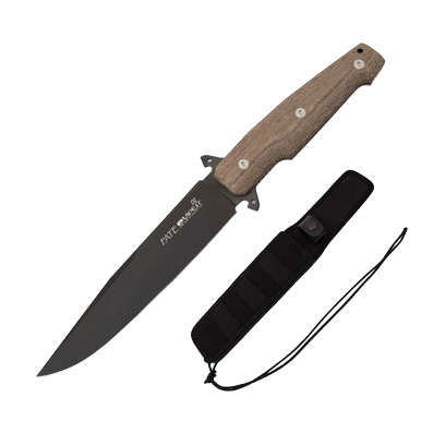 Viper Fate Fixed Blade Knife Black Aspis Blade/Green Micarta View 1