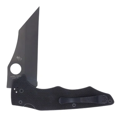 Spyderco Yojumbo Folding Knife G10 3.98in Black DLC Wharncliffe Blade SPC253GPBBK View 5