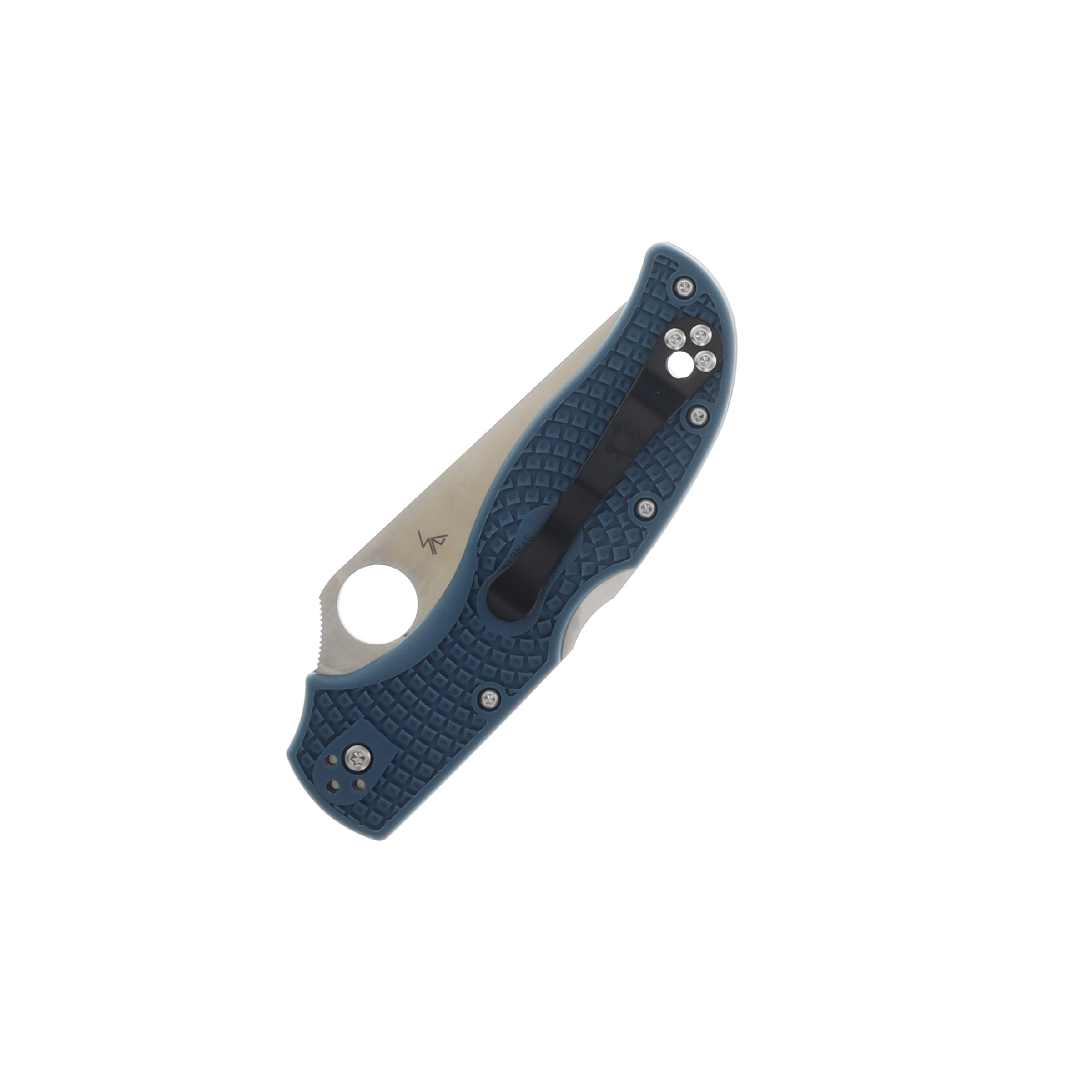 Spyderco Stretch 2 Lightweight Blue folding Knife 3.48in Plain Satin Blade SPC90FP2K390 View 2