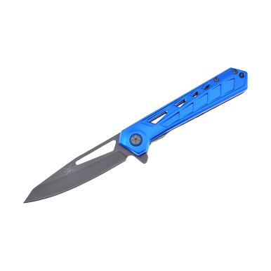Tac Xtreme Striker Blue 3in Plain Black Modified Clip Point View 1