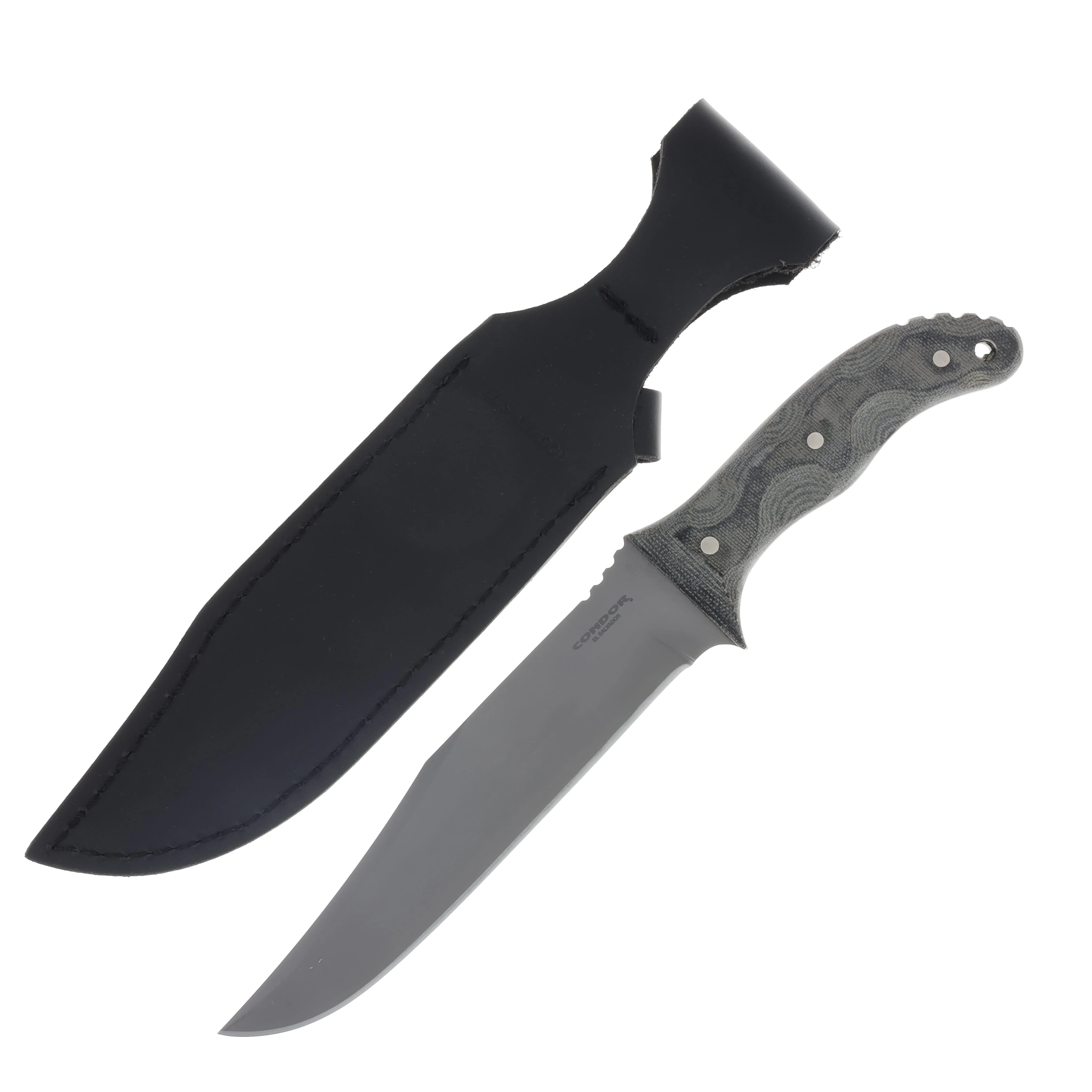 Condor Tool and Knife Belgian Bowie Micarta 7.7in Blasted Satin Clip Point CTK61730 View 2