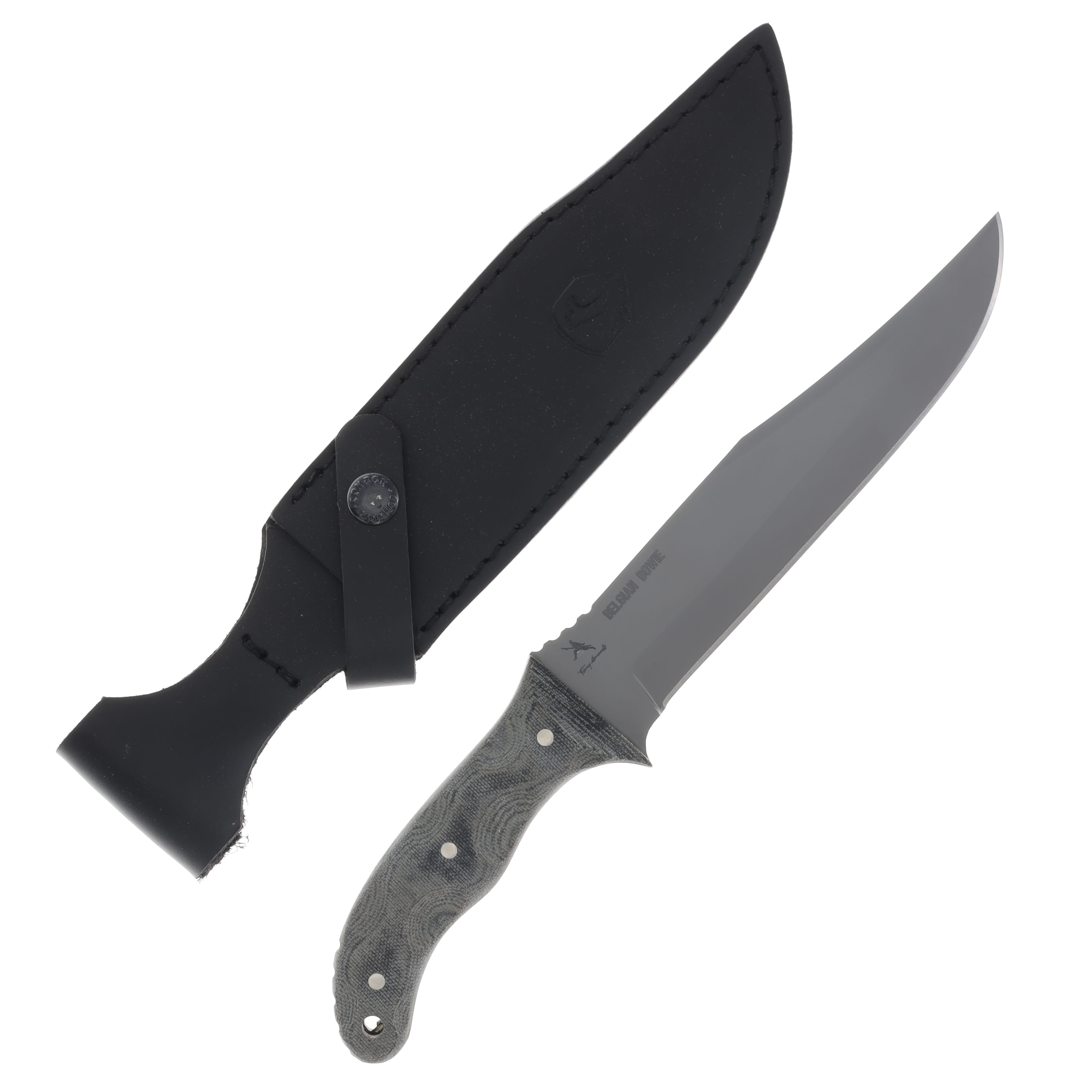 Condor Tool and Knife Belgian Bowie Micarta 7.7in Blasted Satin Clip Point CTK61730 View 1