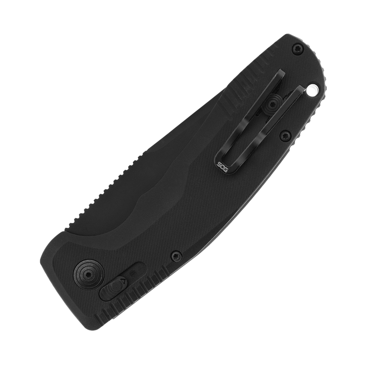 SOG TAC AU OTS Auto Straight Edge Black Aluminum Handle Black Cryo D2 Blade AUSOG15380157 View 2
