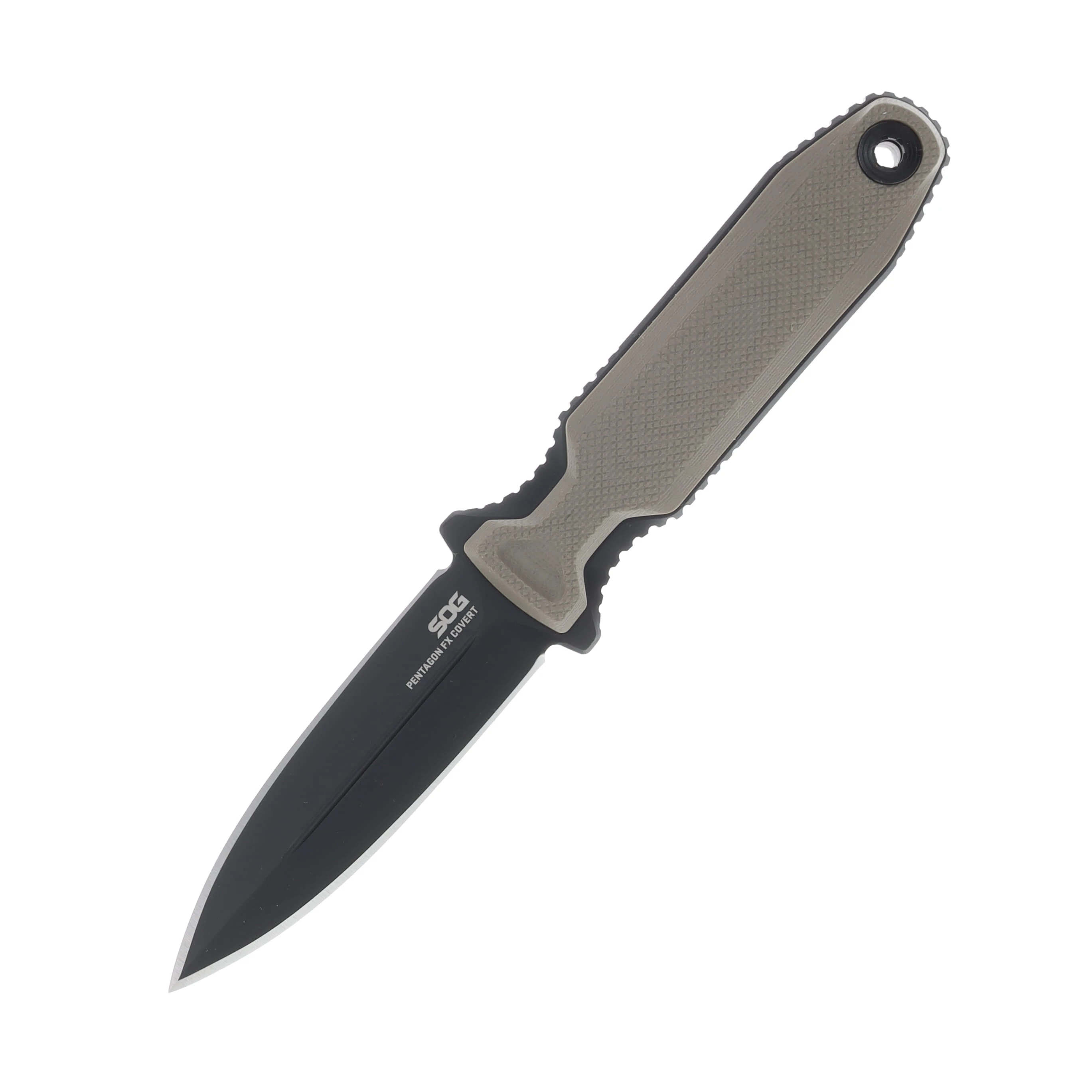SOG Knives Pentagon FX Covert FDE Fixed Blade 3.41in Black Spear Point 17610457 View 4