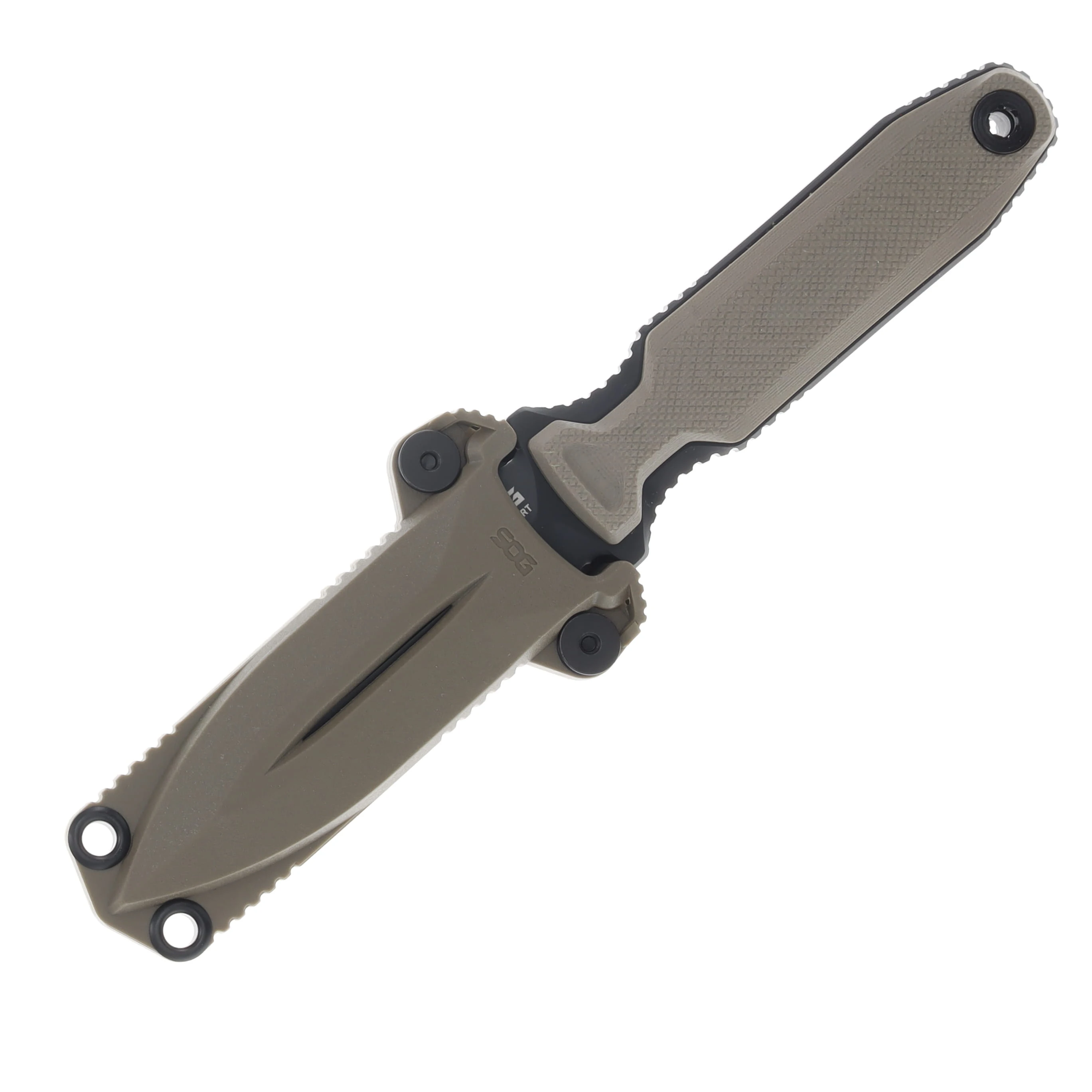 SOG Knives Pentagon FX Covert FDE Fixed Blade 3.41in Black Spear Point 17610457 View 5