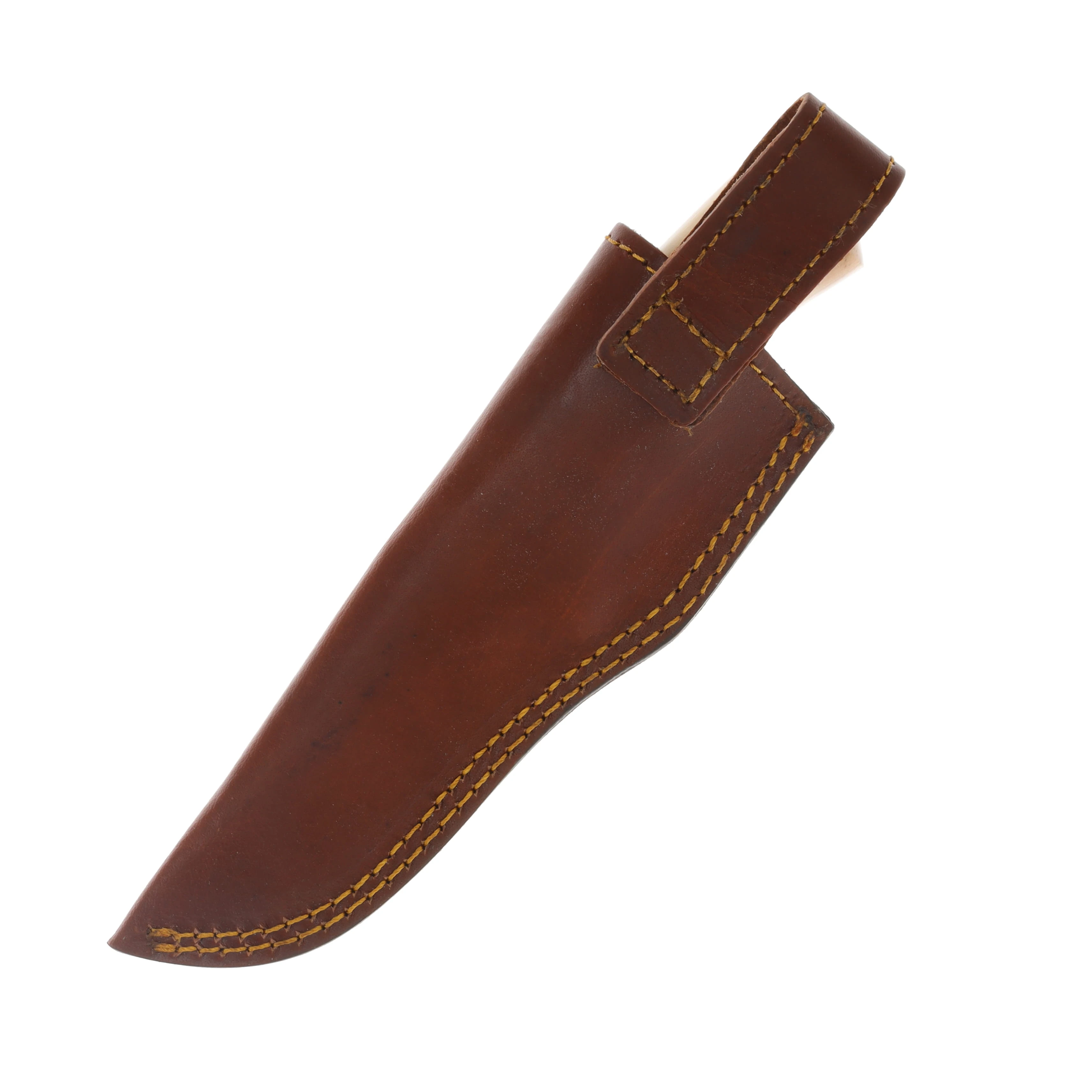 Szco Damascus Hunter Olive Wood - Stacked Leather 4.75in Plain Skinner DM1100 View 3