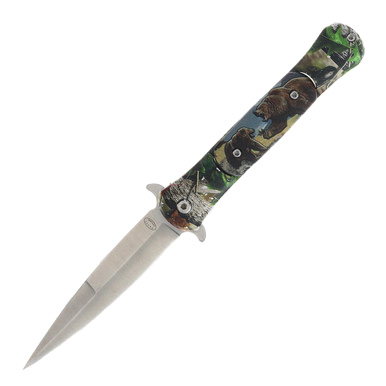 Frost Cutlery Assisted Opening Elite Wildlife Bear Dagger Knife View 1
